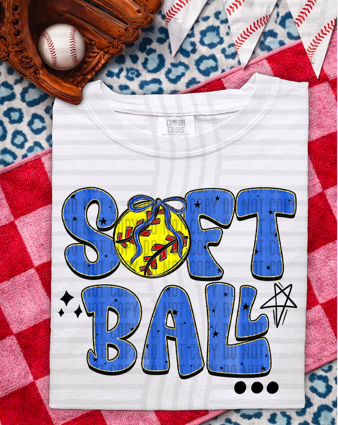 RETRO SOFTBALL TEE -VARIETY OF COLOR