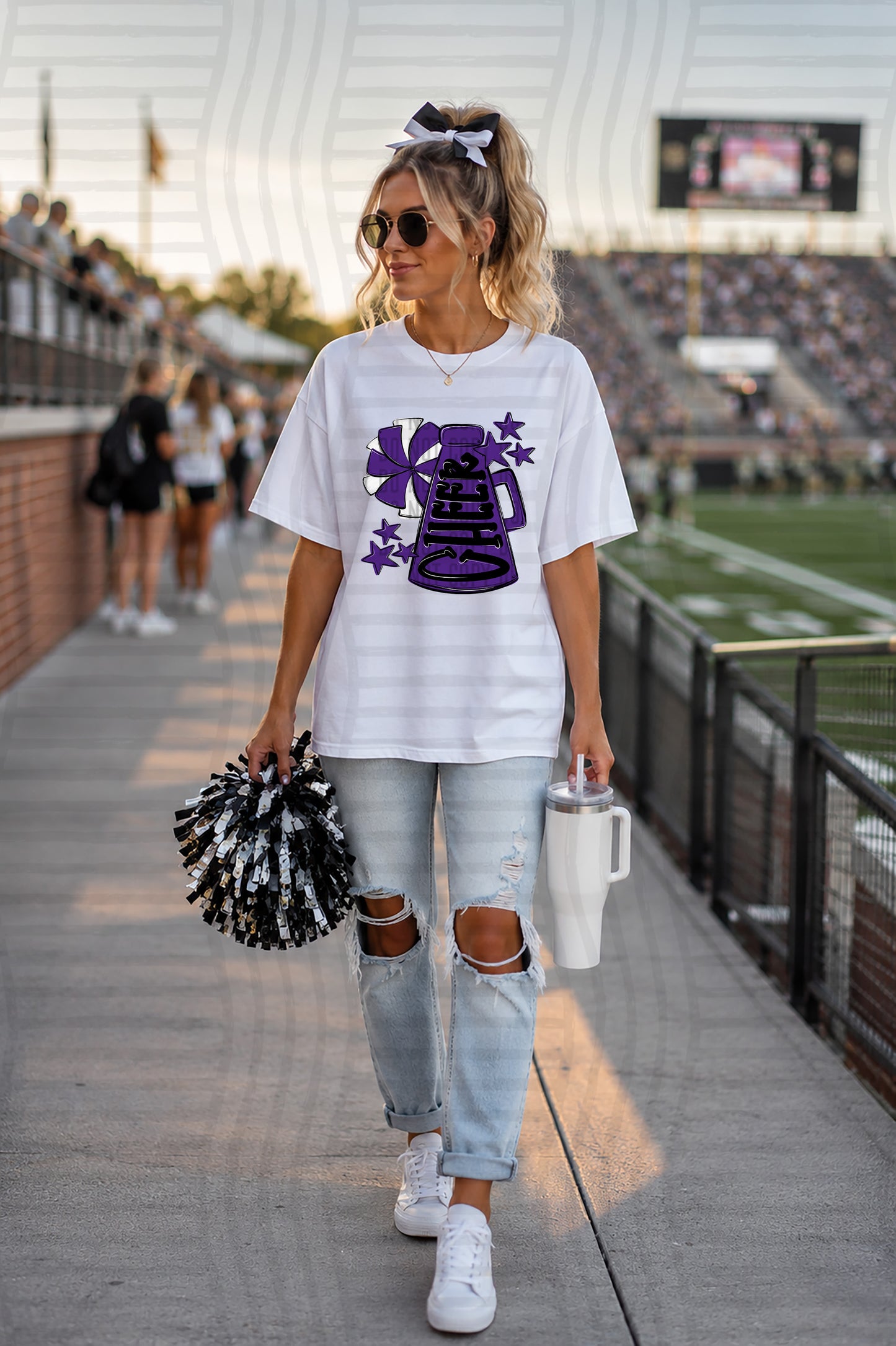 CHEER VERTICAL TEES- 25 COLORS