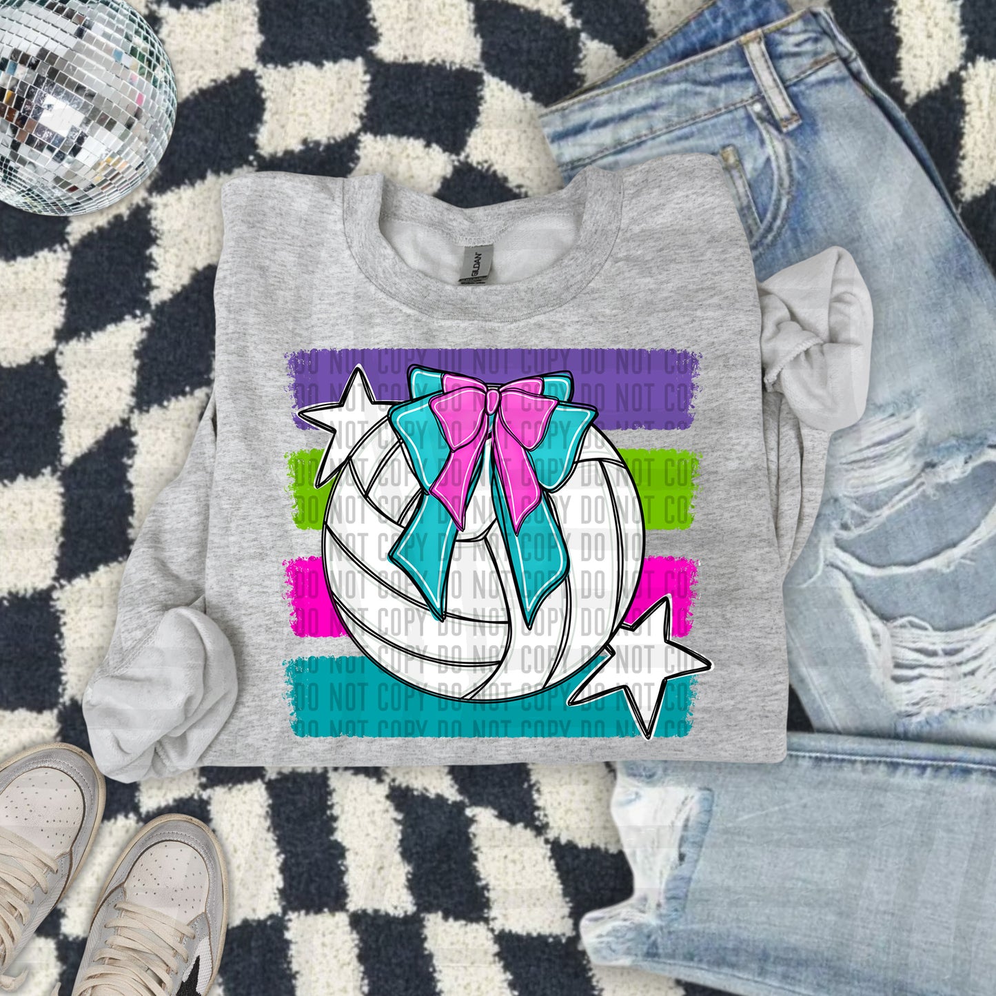 VOLLEYBALL BOW BOW TEES -25 COLORS