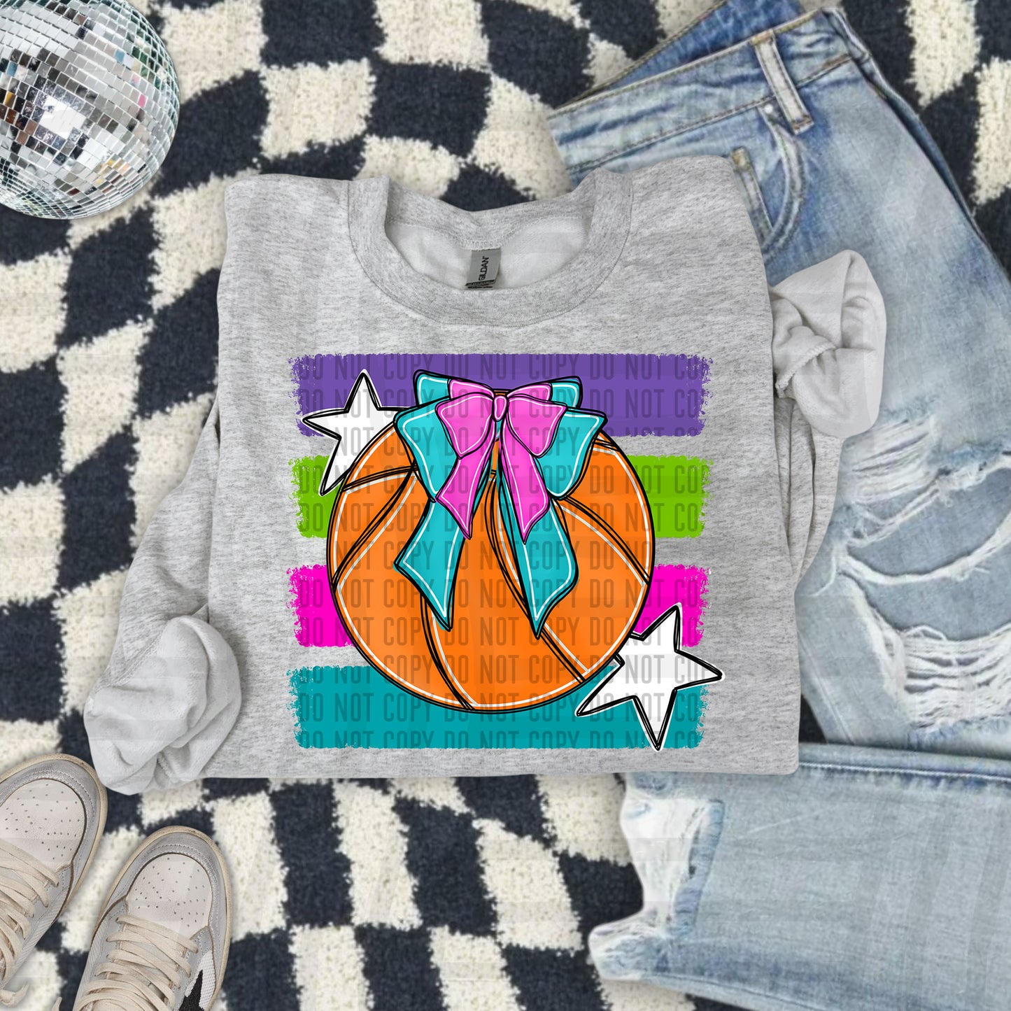 BASKETBALL BOW BOW TEES -25 COLORS