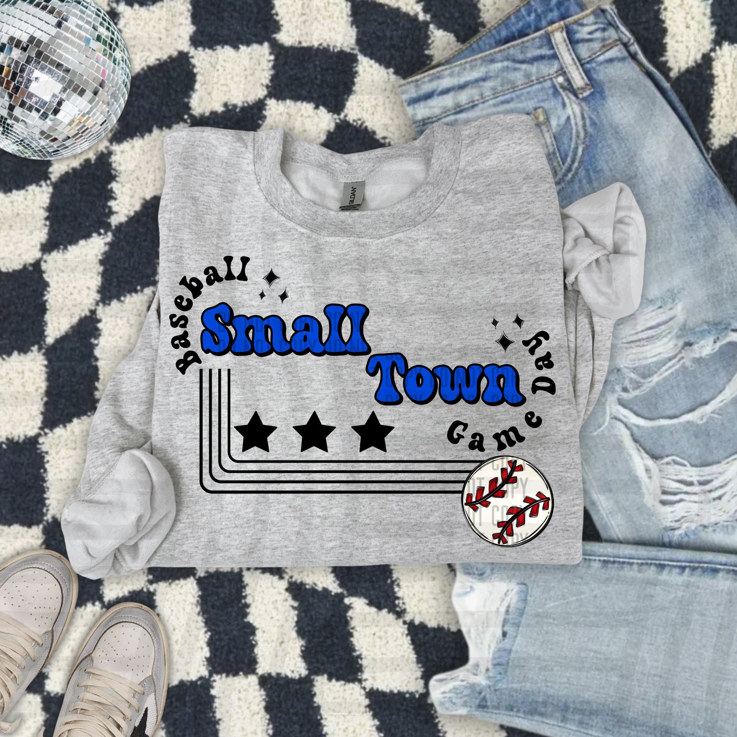 SMALL TOWN BASEBALL TEE -21 COLORS
