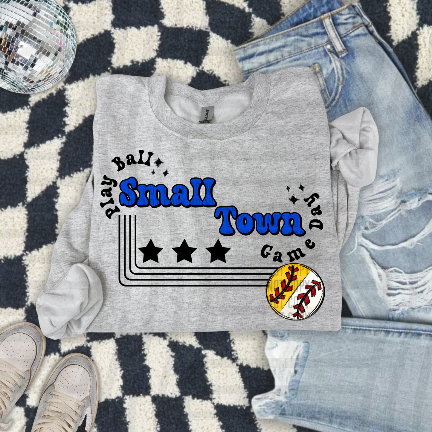 SMALL TOWN HALF&HALF SOFT/BASE BALL TEES -21 COLORS