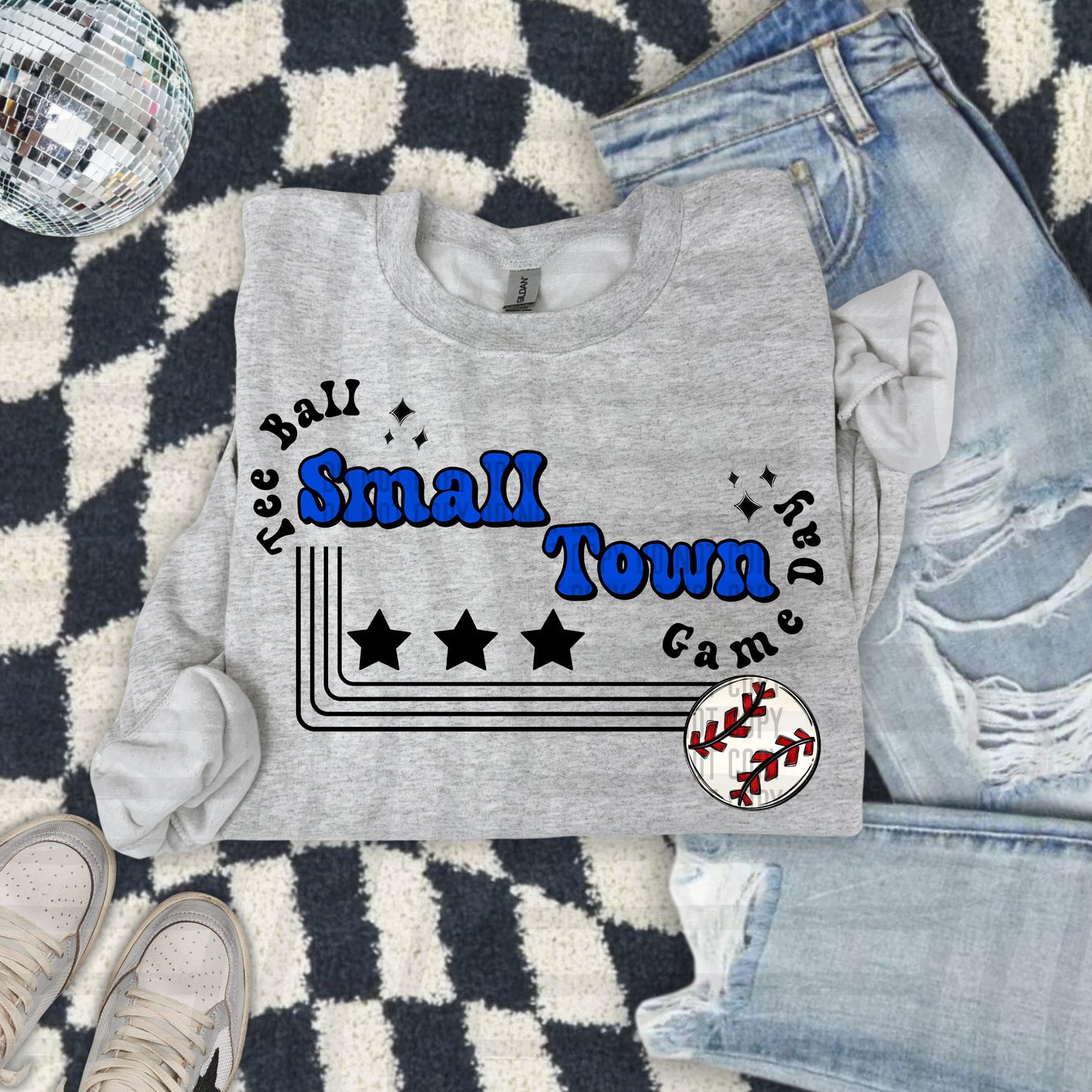 SMALL TOWN T-BALL TEES - 21 COLORS