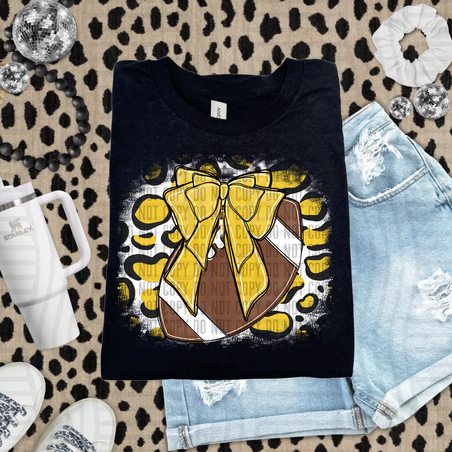 FOOTBALL LEOPARD BACKGROUND TEE