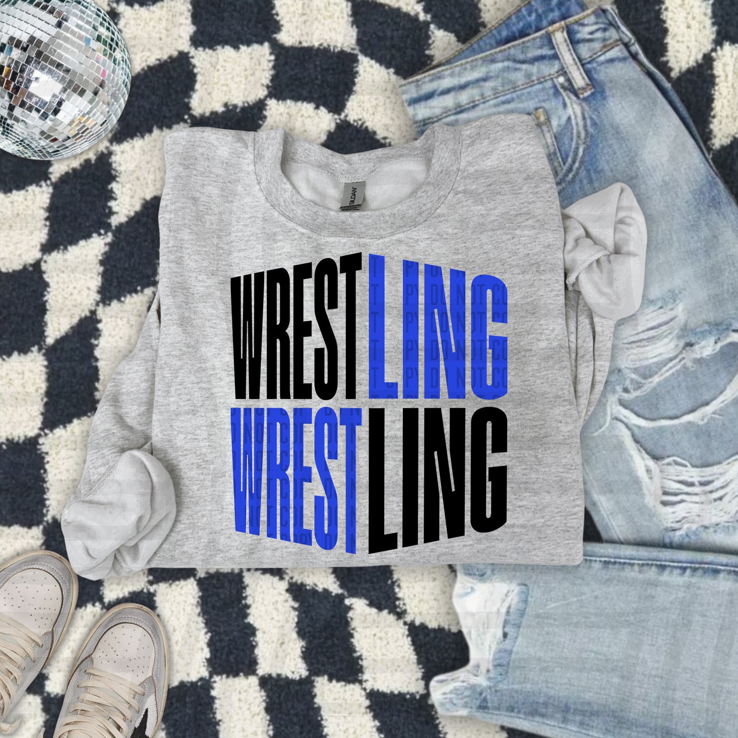 WRESTLING WORD ART TEE