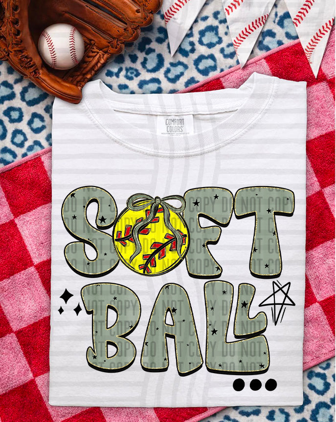 RETRO SOFTBALL TEE -VARIETY OF COLOR