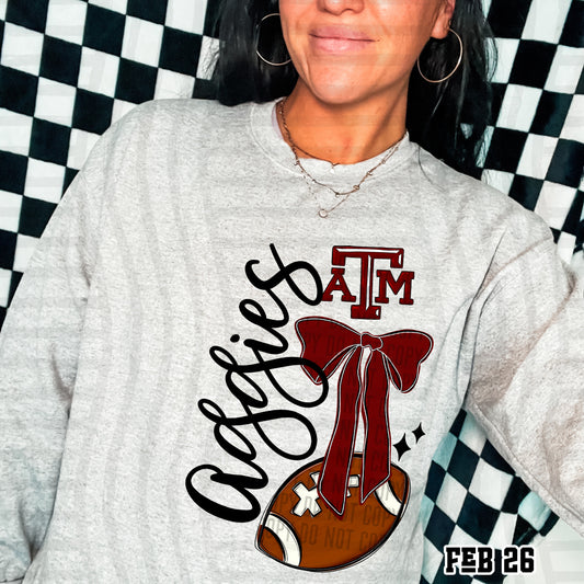 COLLEGE FOOTBALL BOW TEES