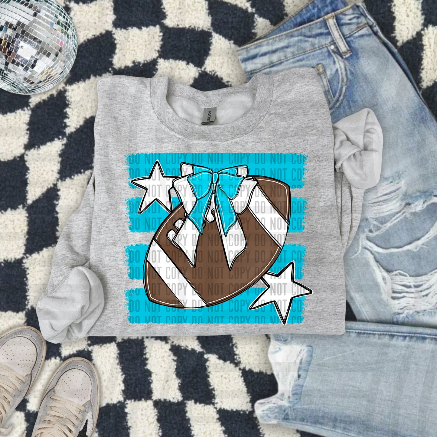FOOTBALL BOW BOW TEES -25 COLORS