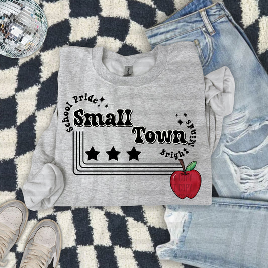 SMALL TOWN BRIGHT MINDS W APPLE TEE -21 COLORS