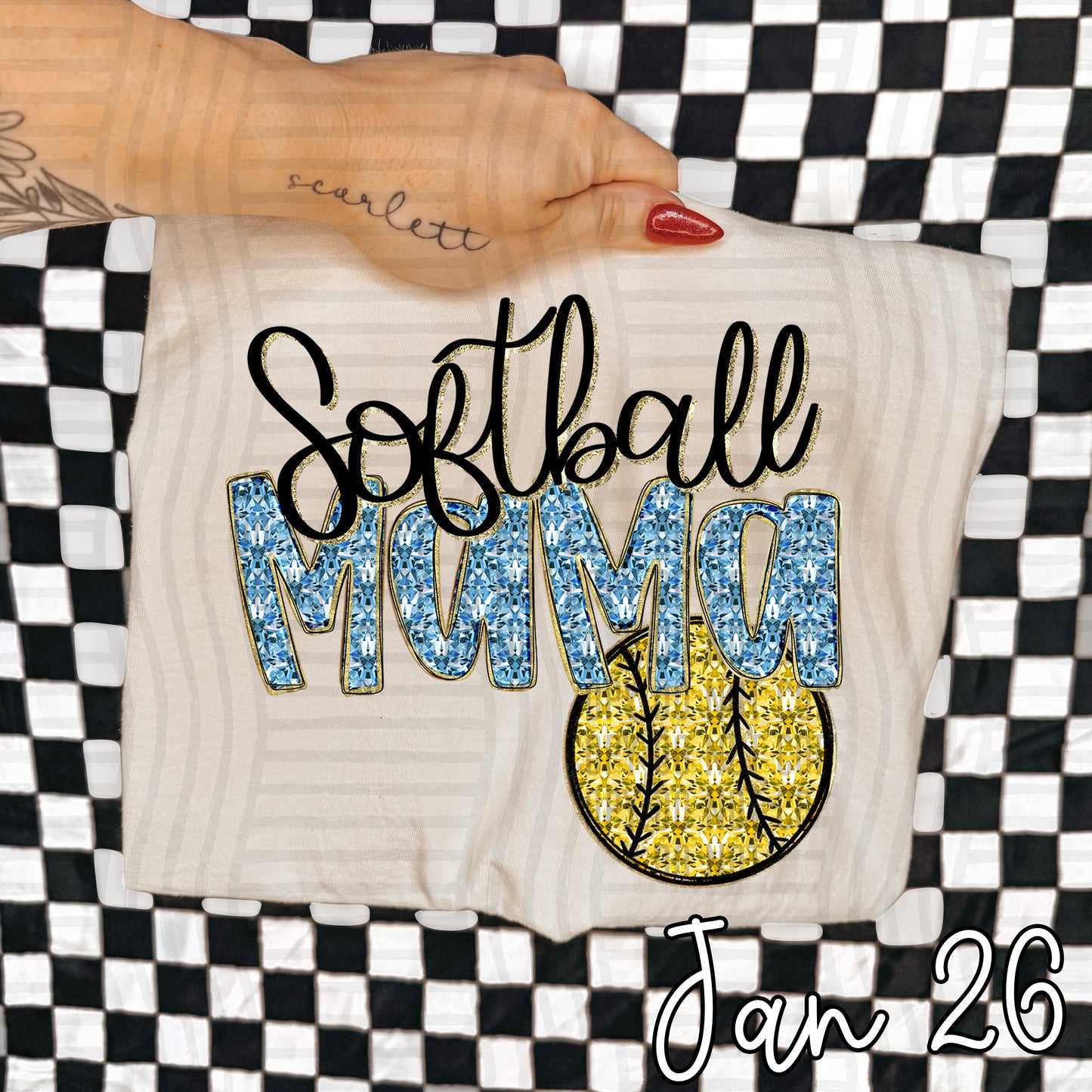 SOFTBALL MAMA DIAMONDS TEE