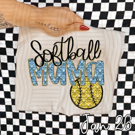SOFTBALL MAMA DIAMONDS TEE