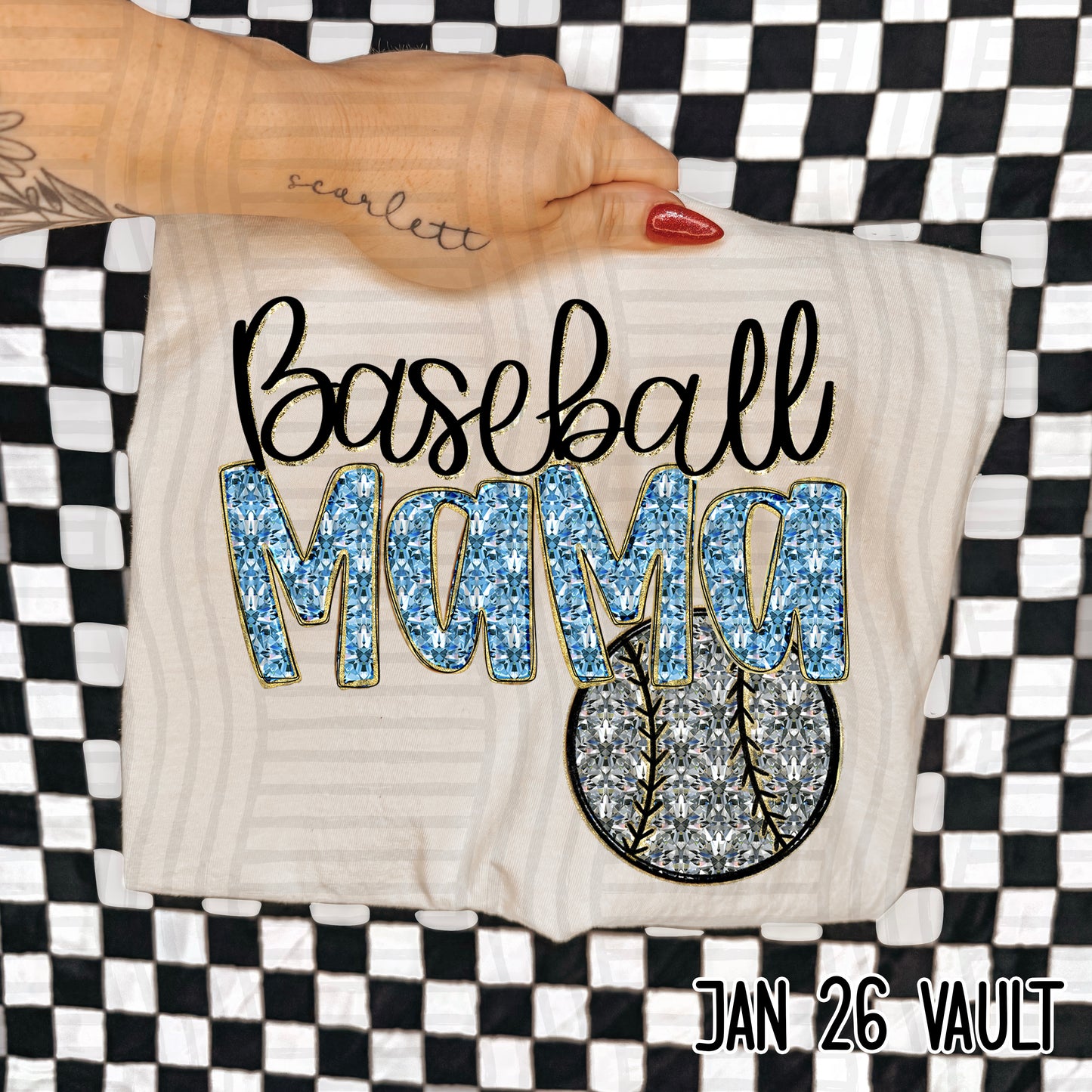 BASEBALL MAMA BLING TEE