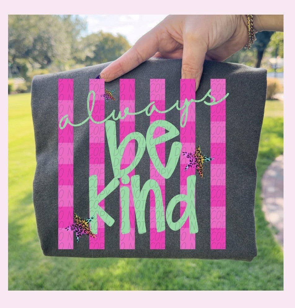 BE KIND TEE W STRIPS