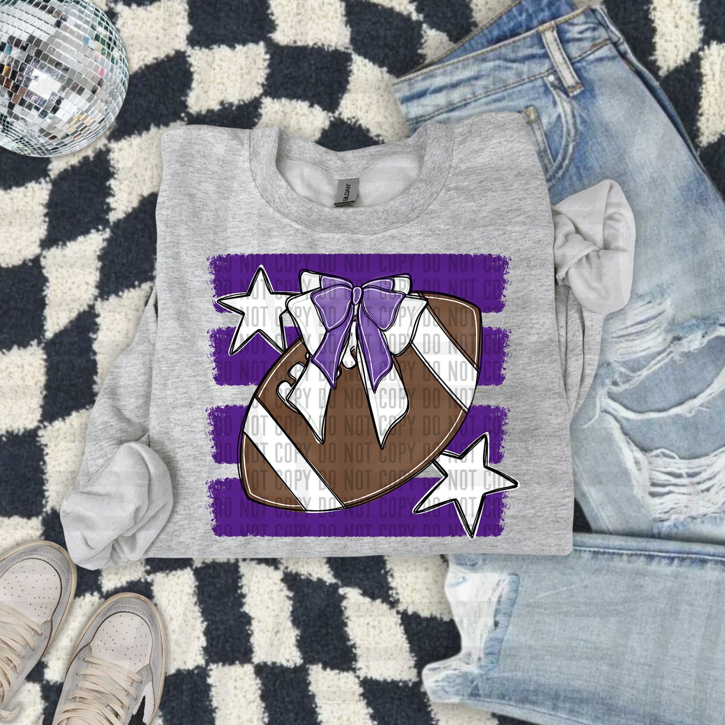 FOOTBALL BOW BOW TEES -25 COLORS
