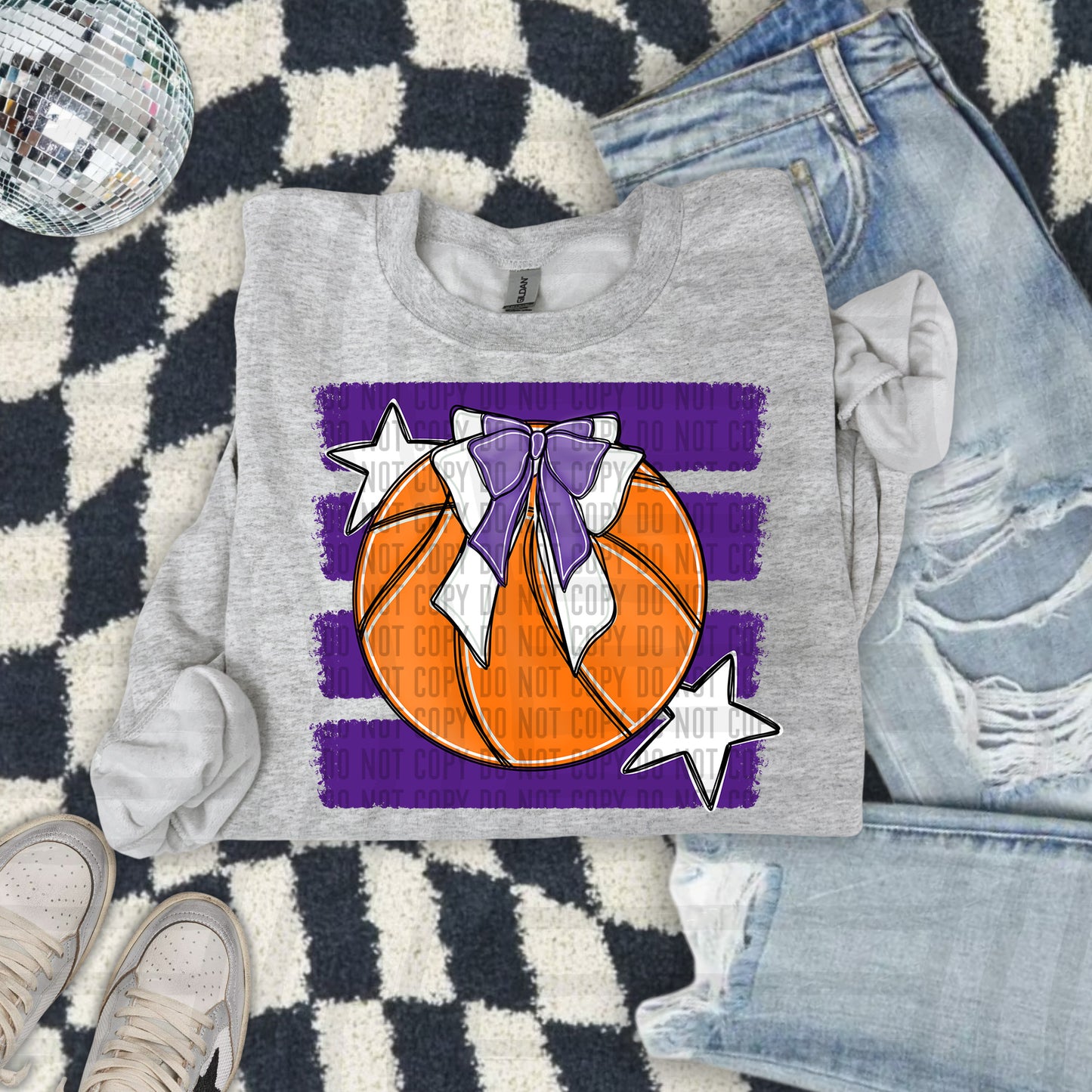 BASKETBALL BOW BOW TEES -25 COLORS