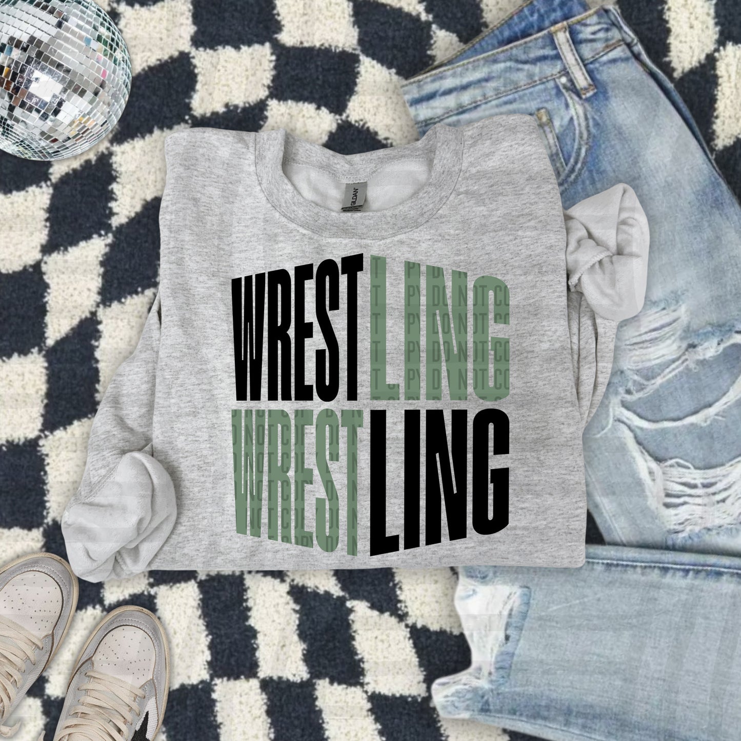 WRESTLING WORD ART TEE
