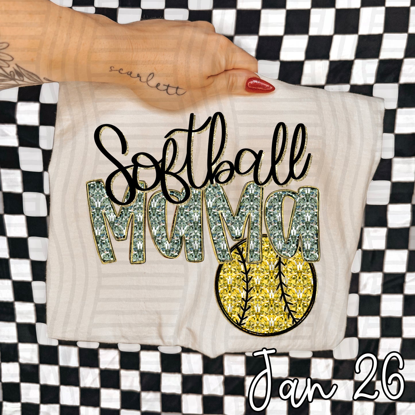 SOFTBALL MAMA DIAMONDS TEE