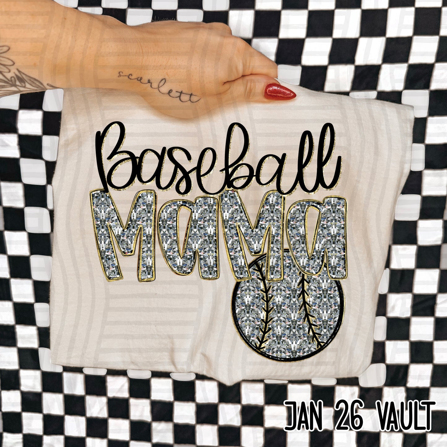 BASEBALL MAMA BLING TEE