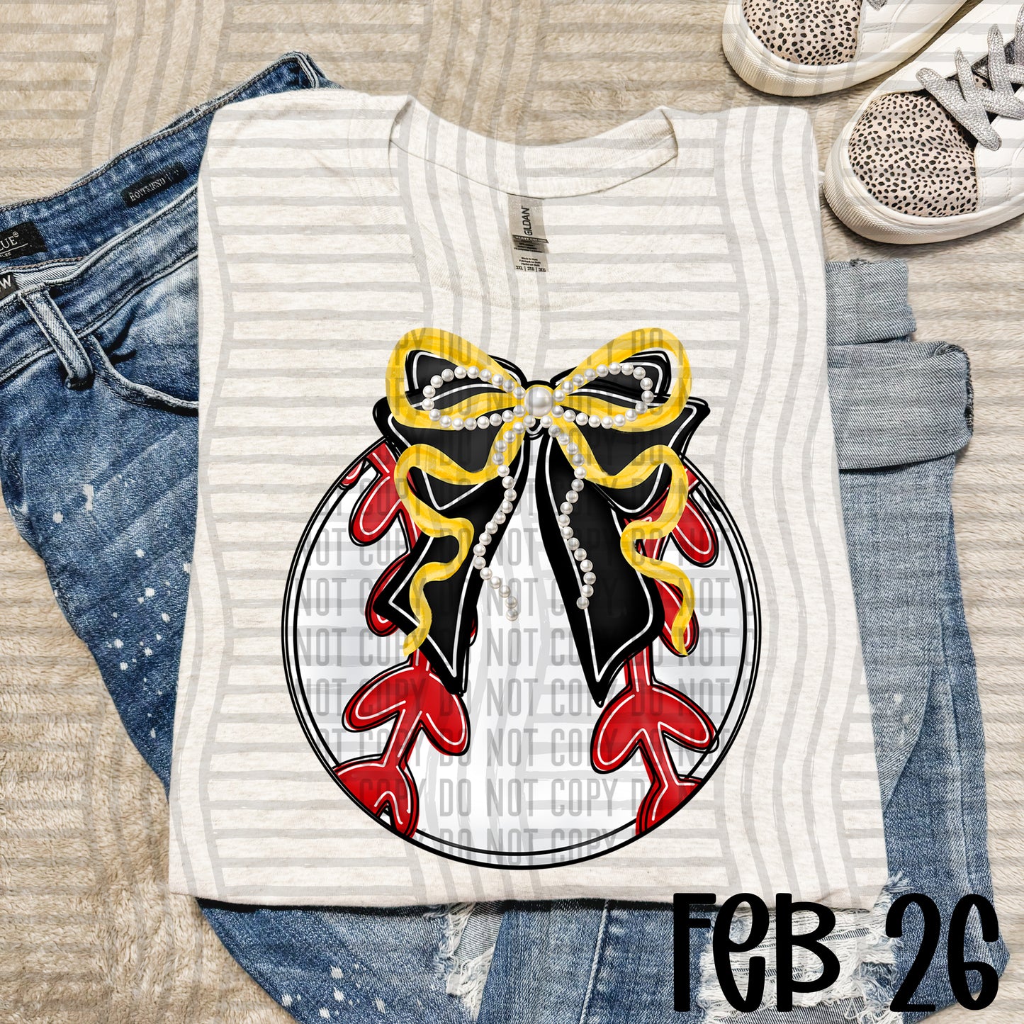VARIETY COLOR BASEBALL BOW TEES