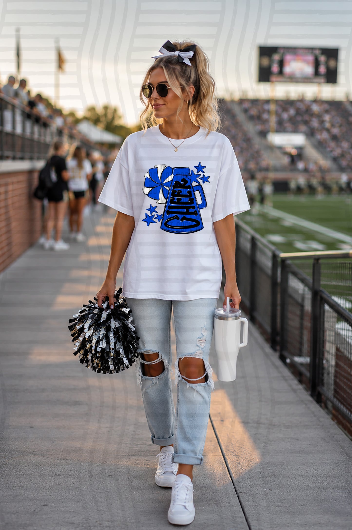 CHEER VERTICAL TEES- 25 COLORS