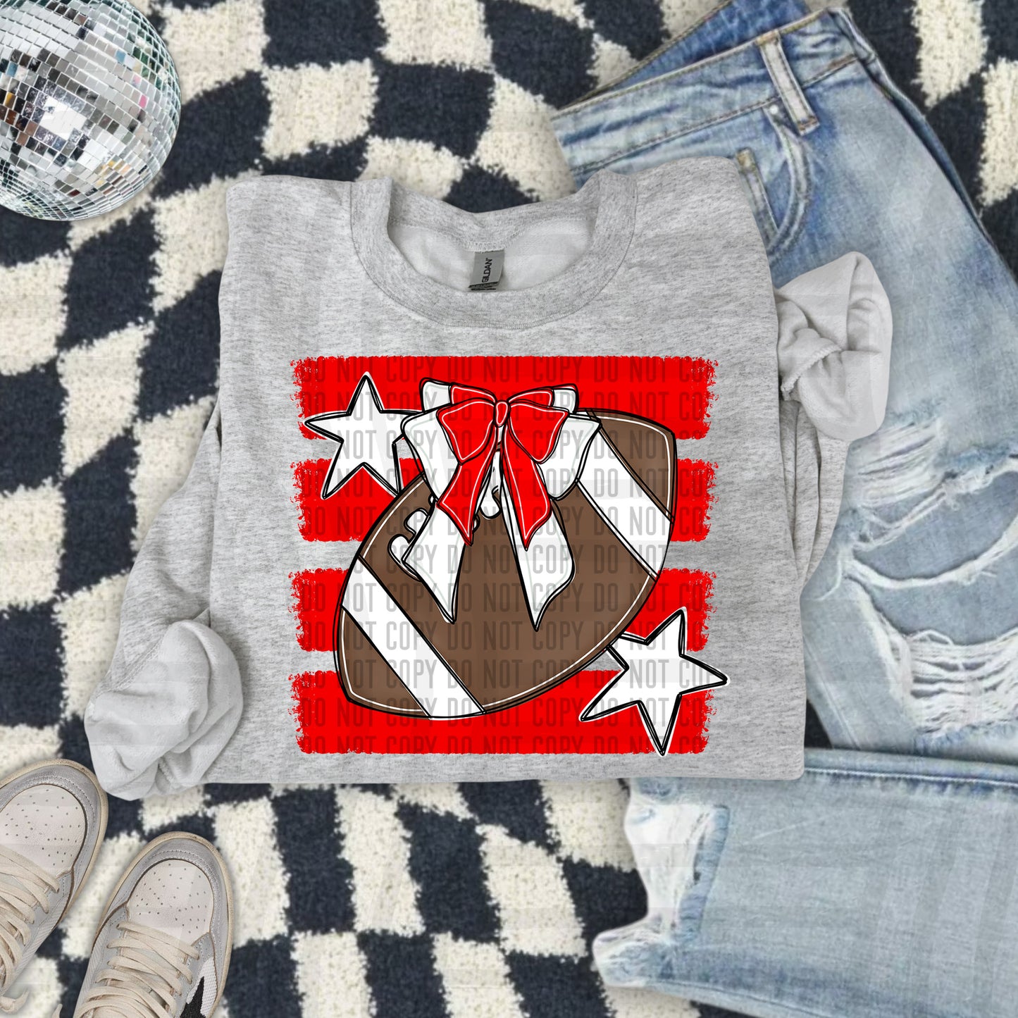 FOOTBALL BOW BOW TEES -25 COLORS