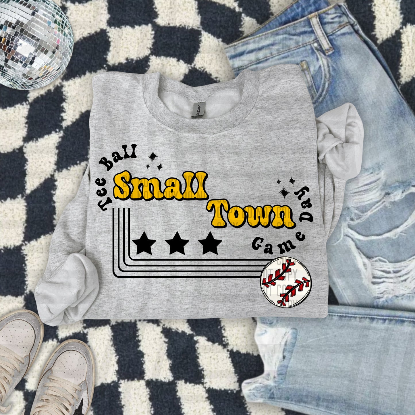 SMALL TOWN T-BALL TEES - 21 COLORS