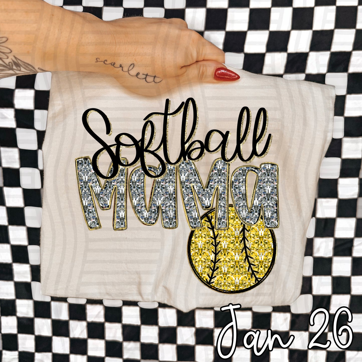 SOFTBALL MAMA DIAMONDS TEE