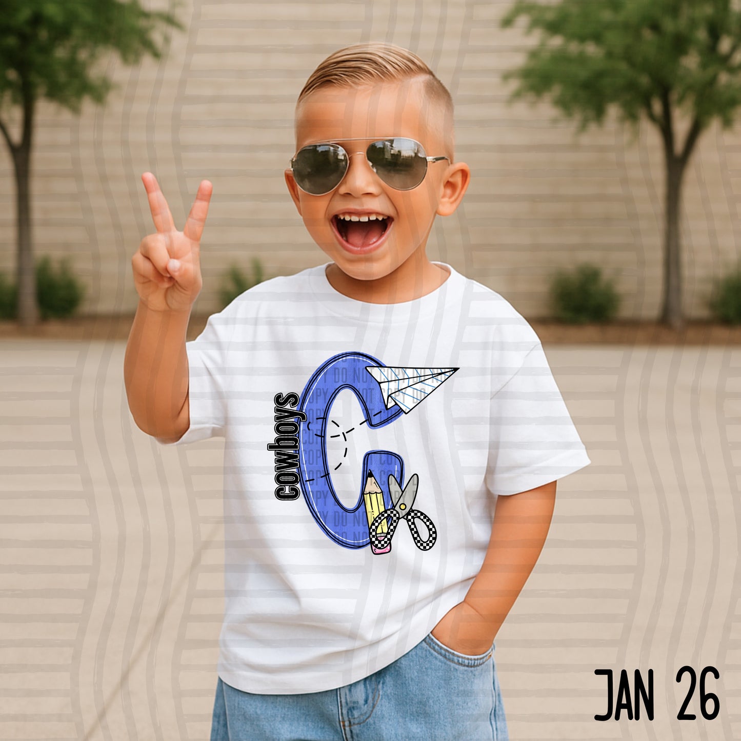 MASCOT BLUE INITIALS TEE