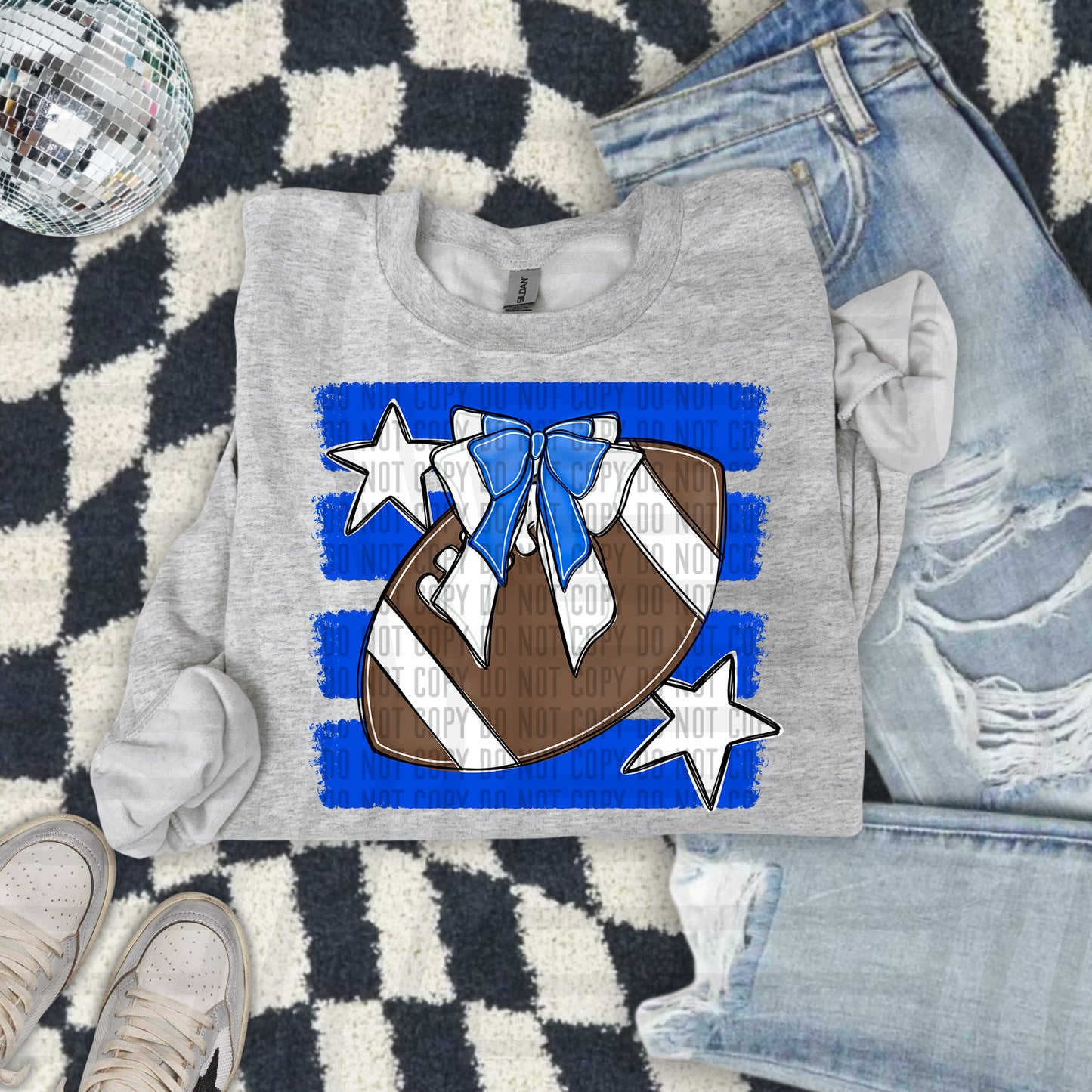 FOOTBALL BOW BOW TEES -25 COLORS
