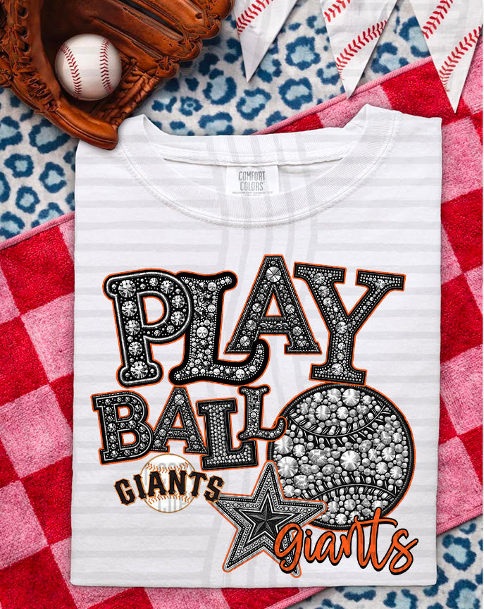 MLB RHINSTONE PLAY BALL TEE