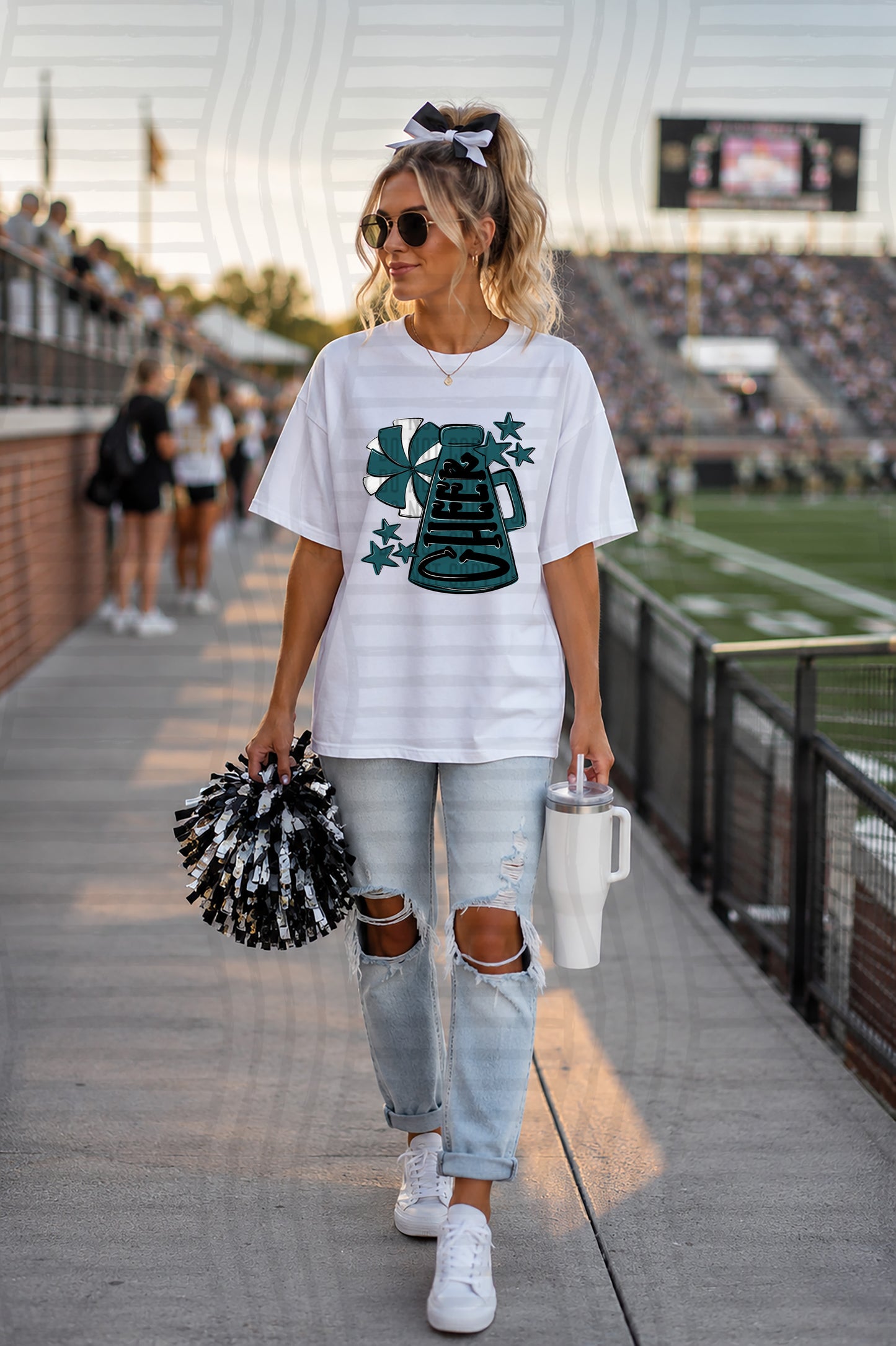 CHEER VERTICAL TEES- 25 COLORS