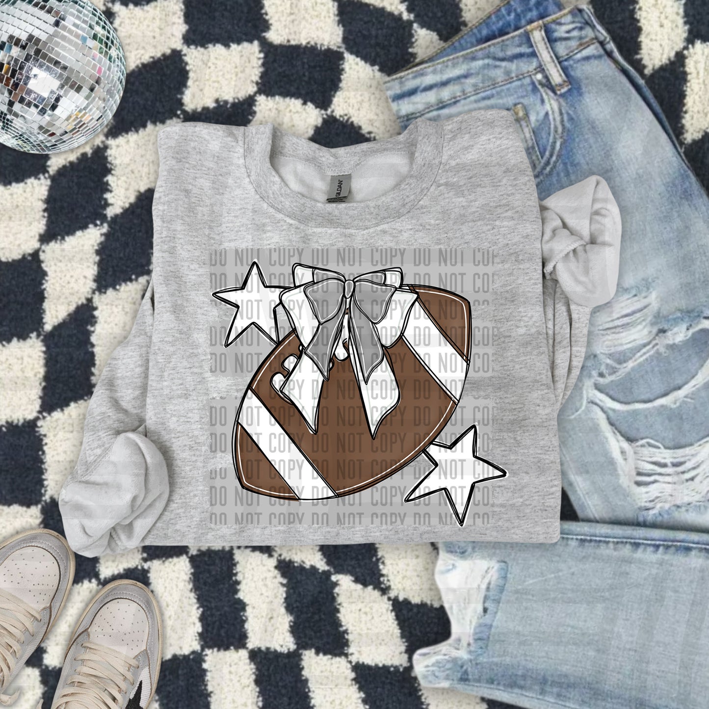 FOOTBALL BOW BOW TEES -25 COLORS
