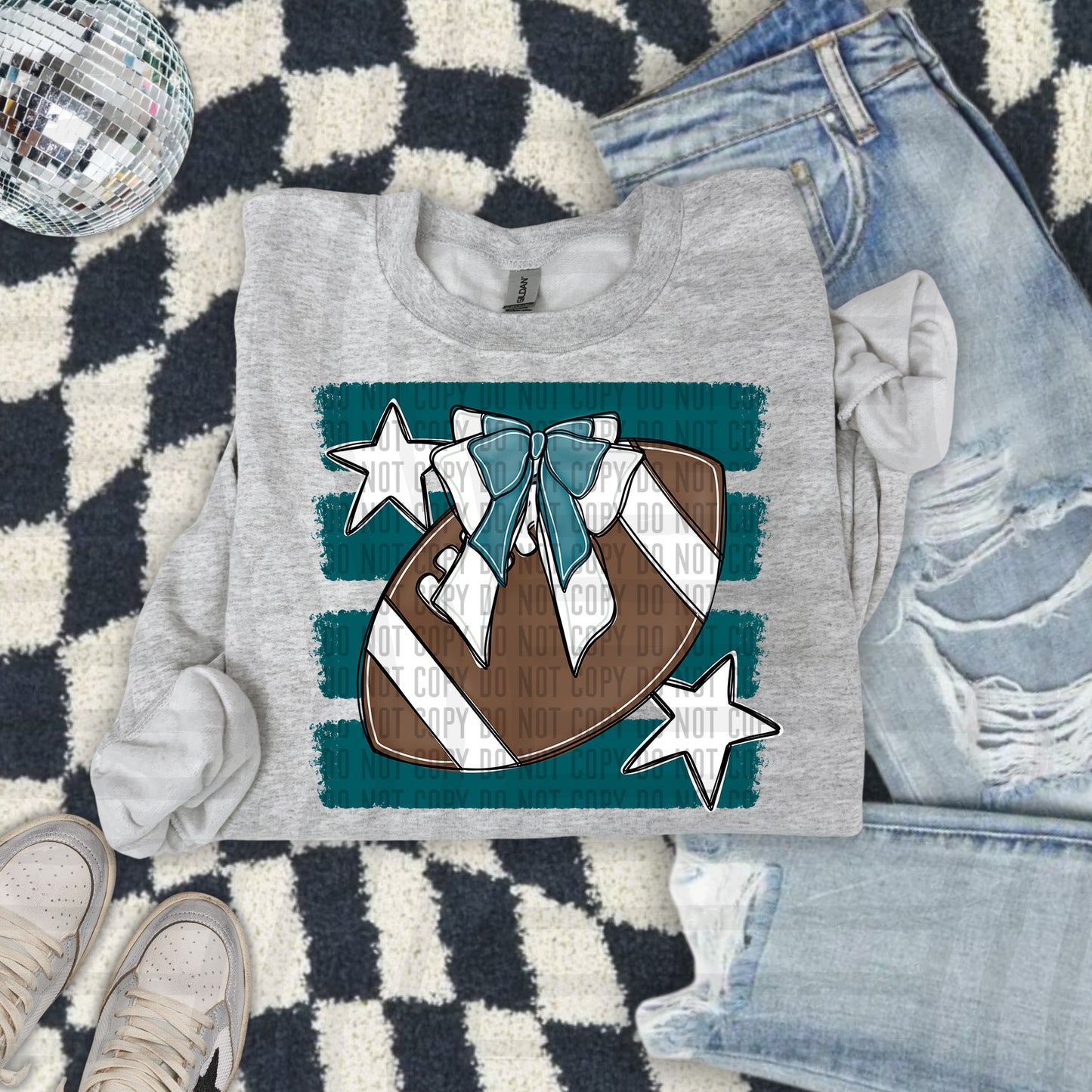 FOOTBALL BOW BOW TEES -25 COLORS