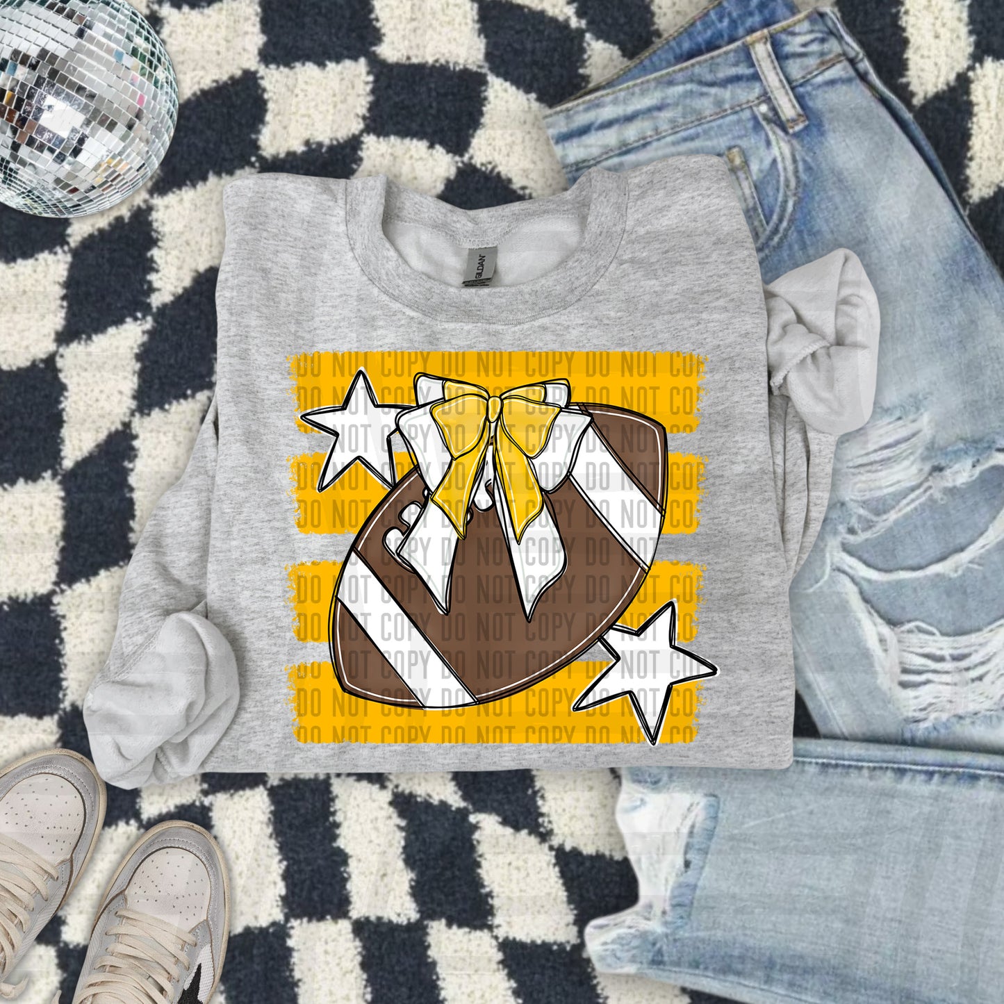 FOOTBALL BOW BOW TEES -25 COLORS