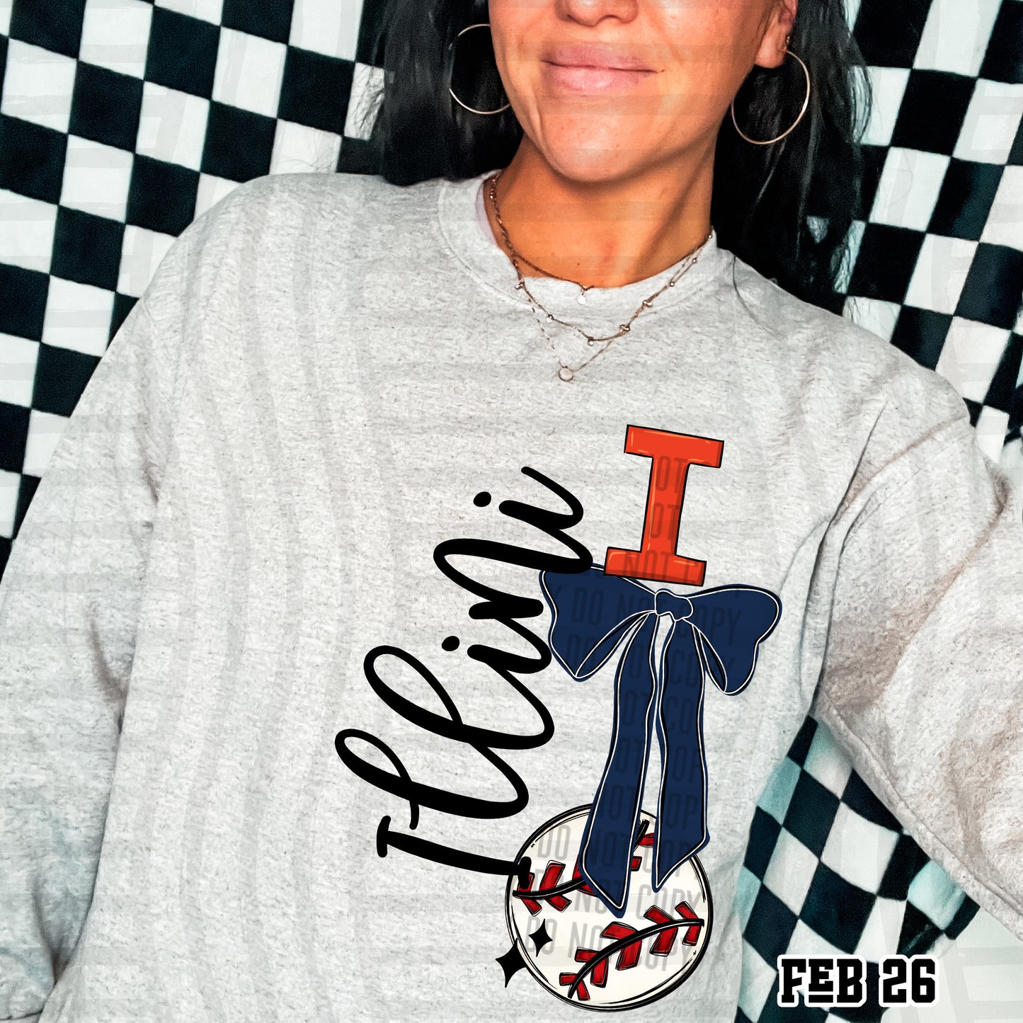 BASEBALL COLLEGE BOWS TEE