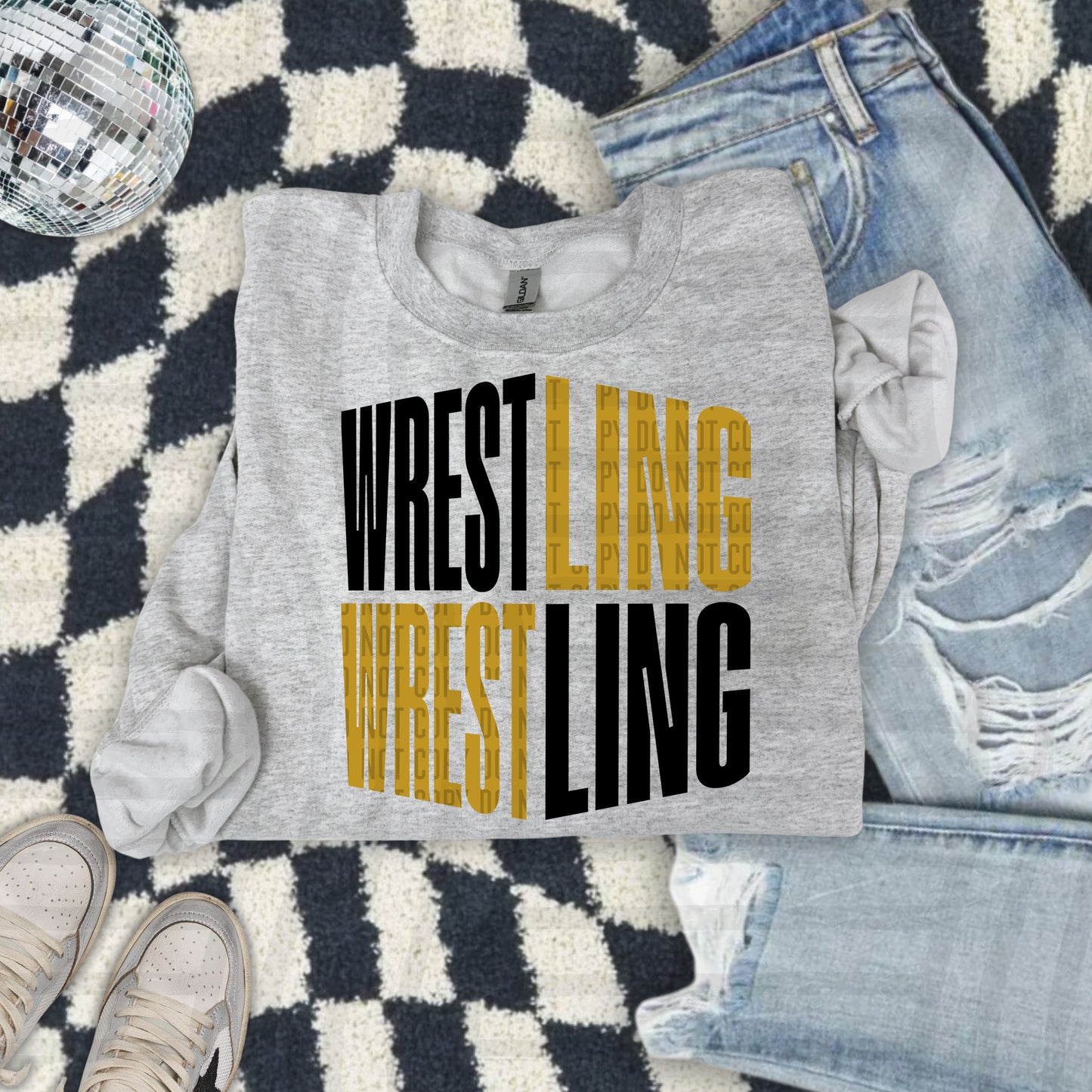 WRESTLING WORD ART TEE