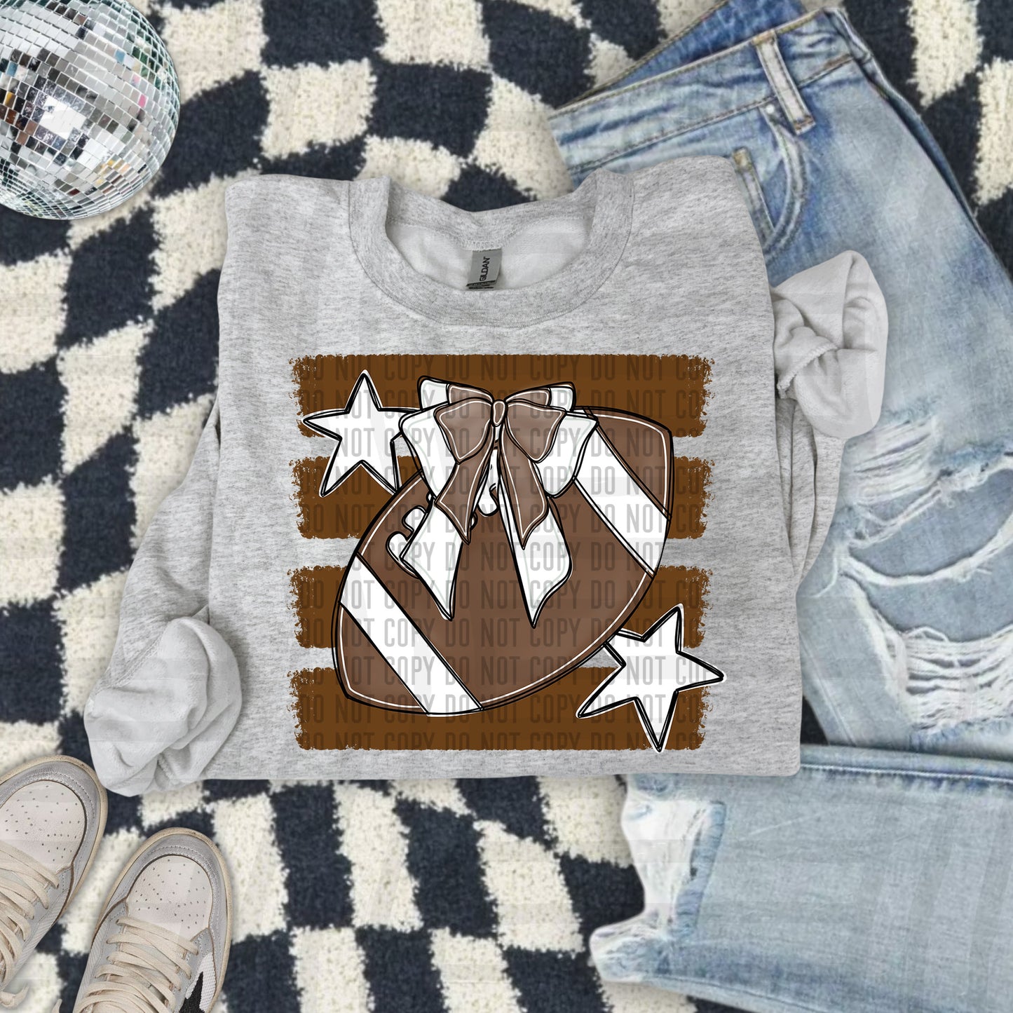 FOOTBALL BOW BOW TEES -25 COLORS