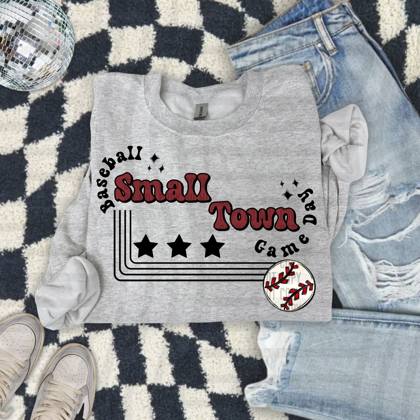 SMALL TOWN BASEBALL TEE -21 COLORS