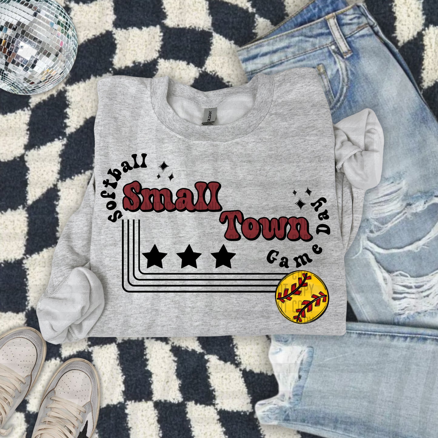 SMALL TOWN SOFTBALL TEES -21 COLORS