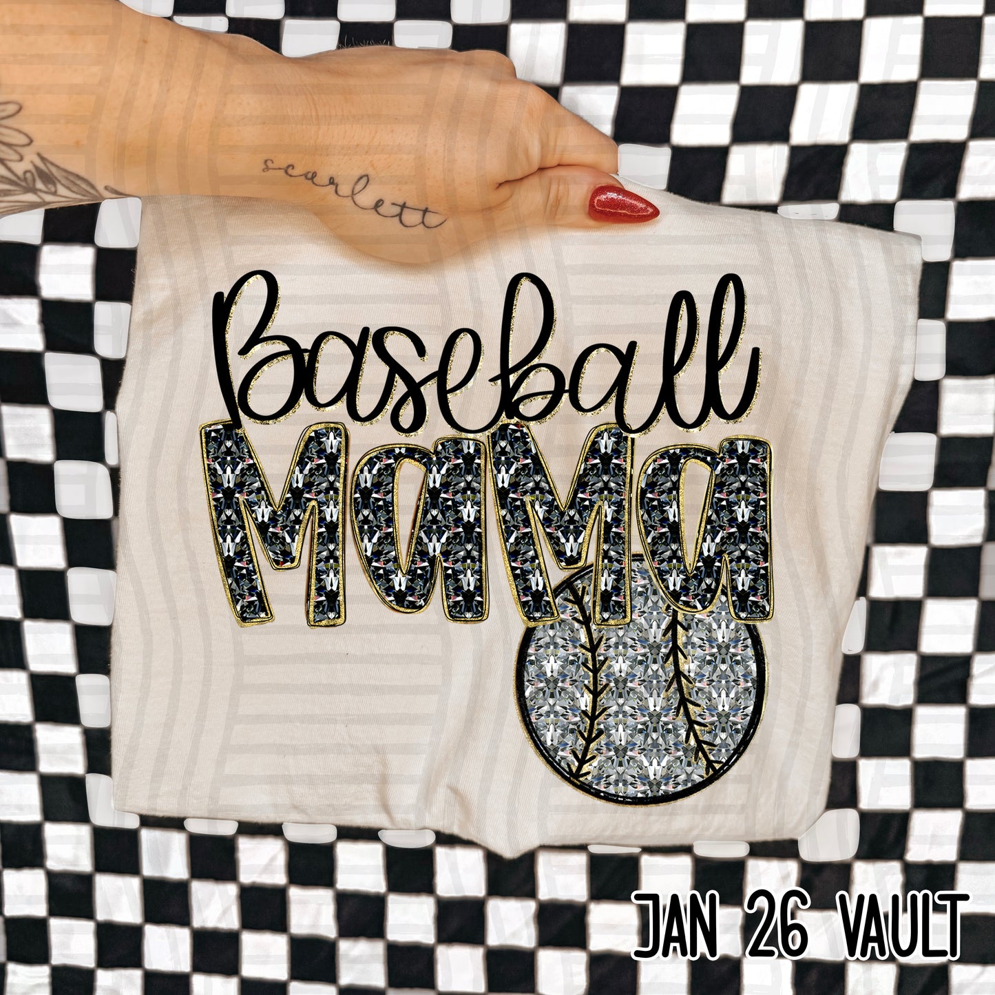 BASEBALL MAMA BLING TEE