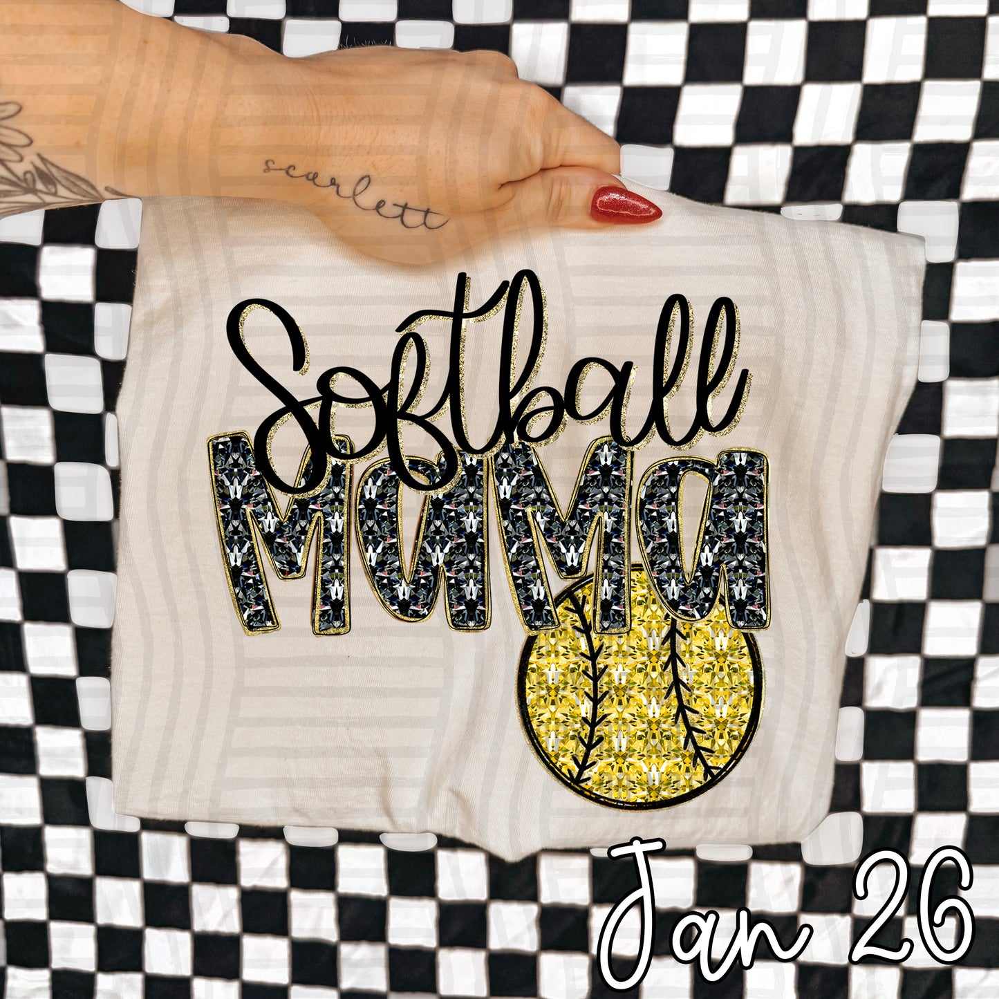 SOFTBALL MAMA DIAMONDS TEE