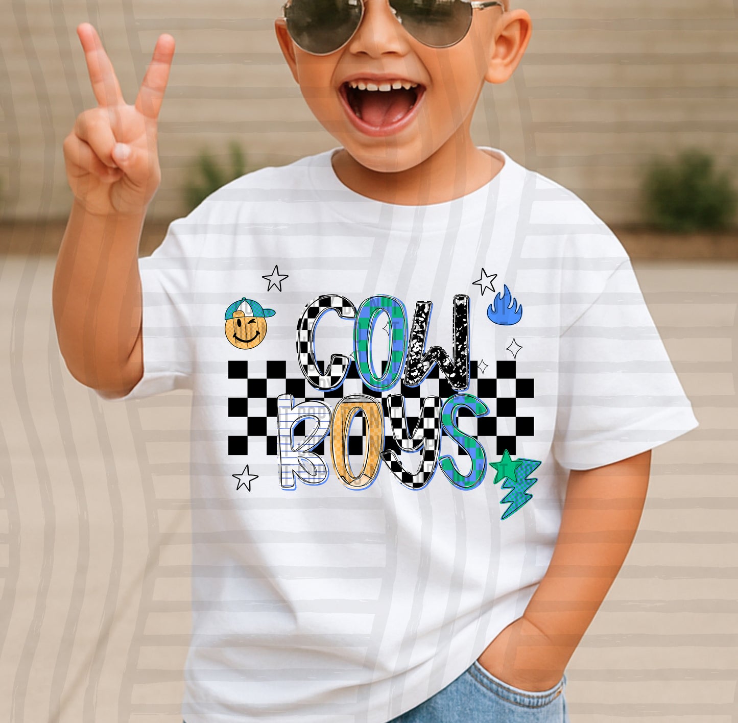 CHECKERED SCHOOL MASCOTS TEE