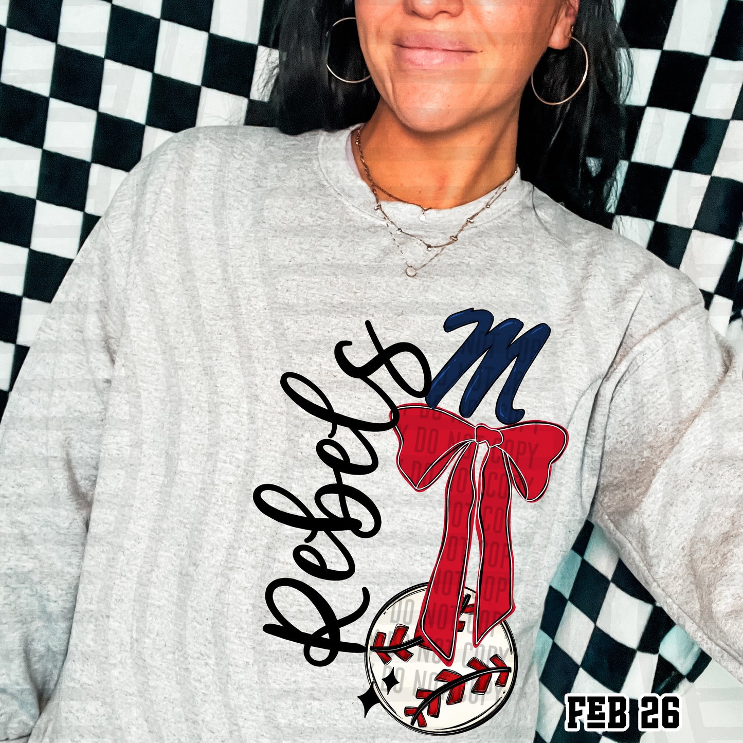 BASEBALL COLLEGE BOWS TEE