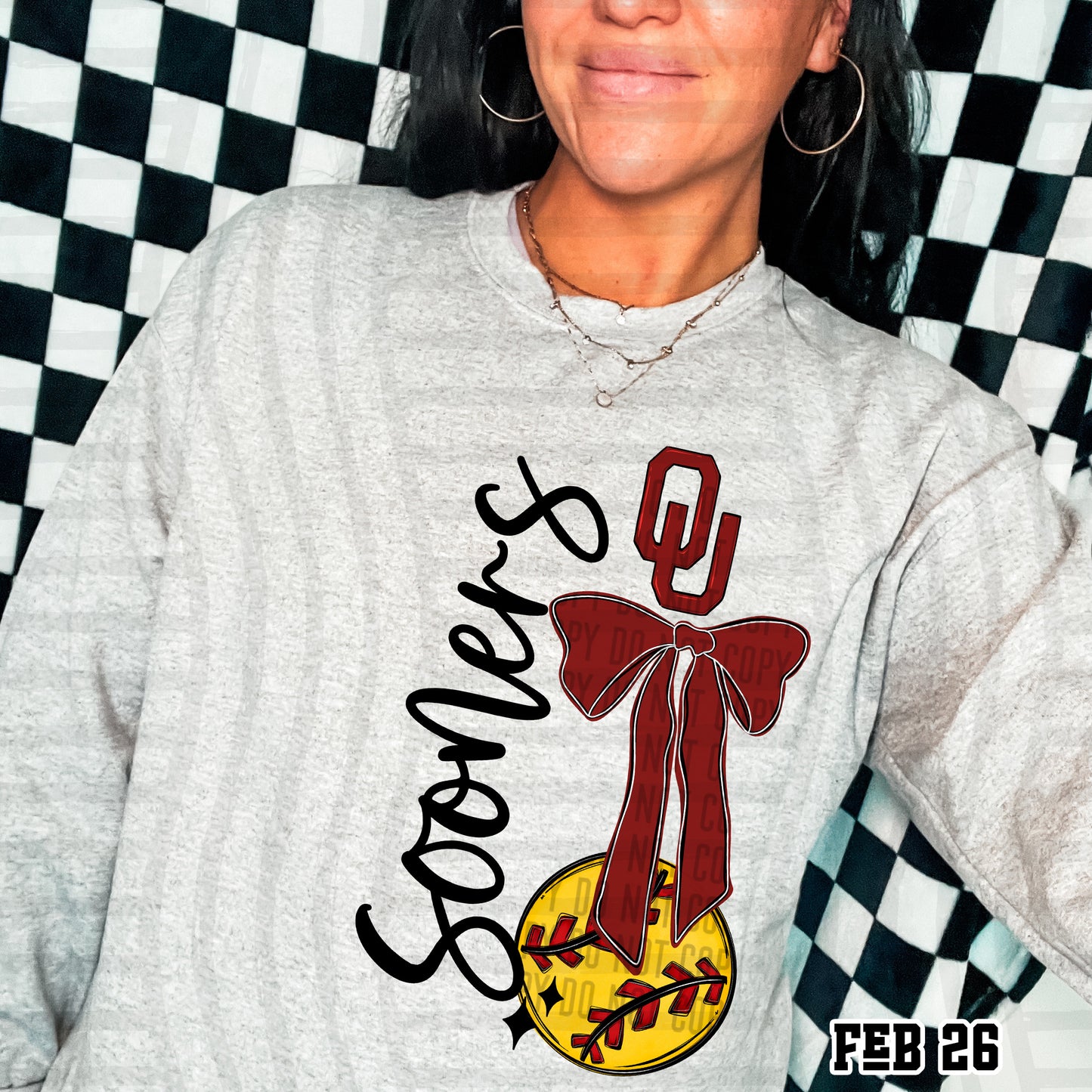 SOFTBALL COLLEGE BOW TEES