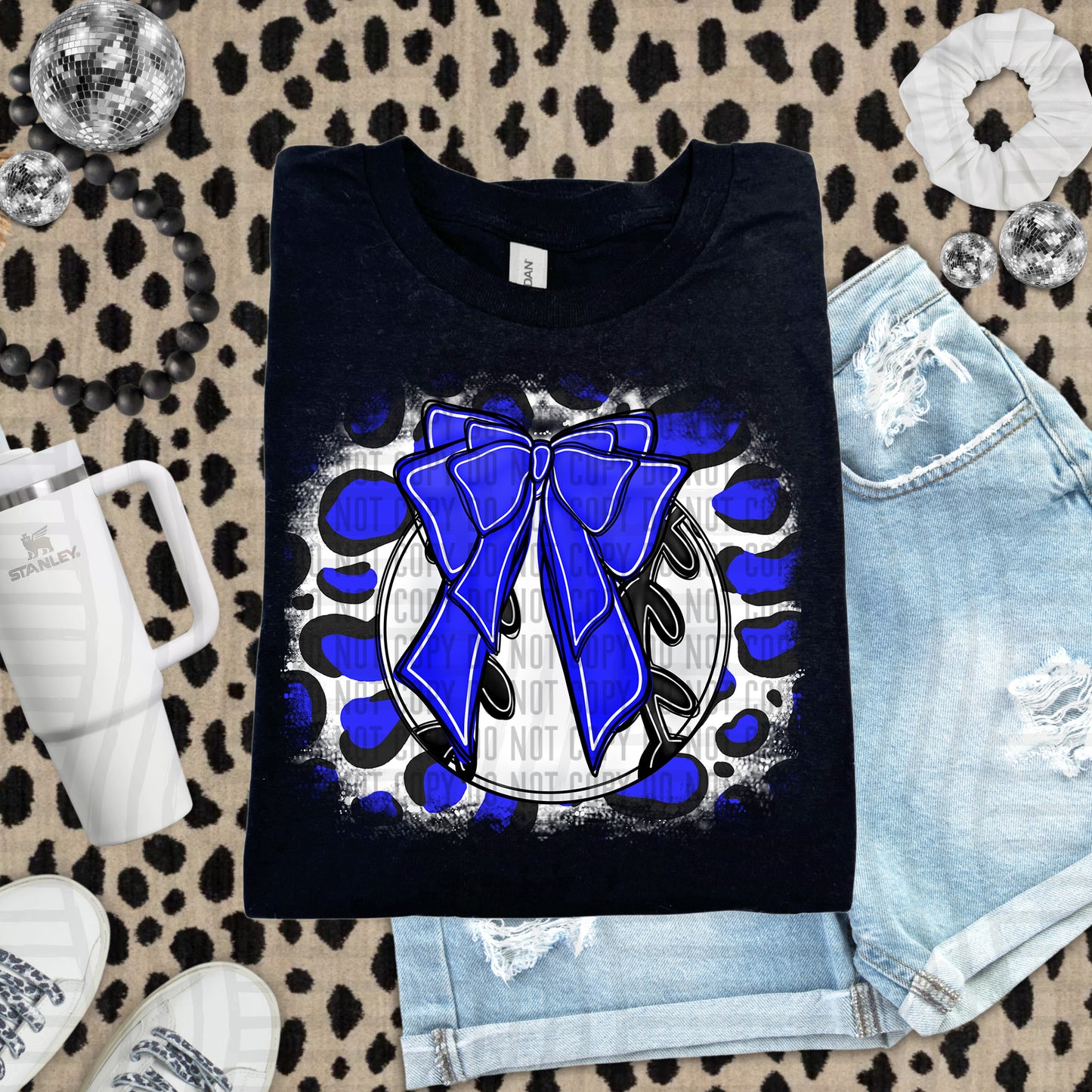 BASEBALL LEOPARD BACKGROUND TEE