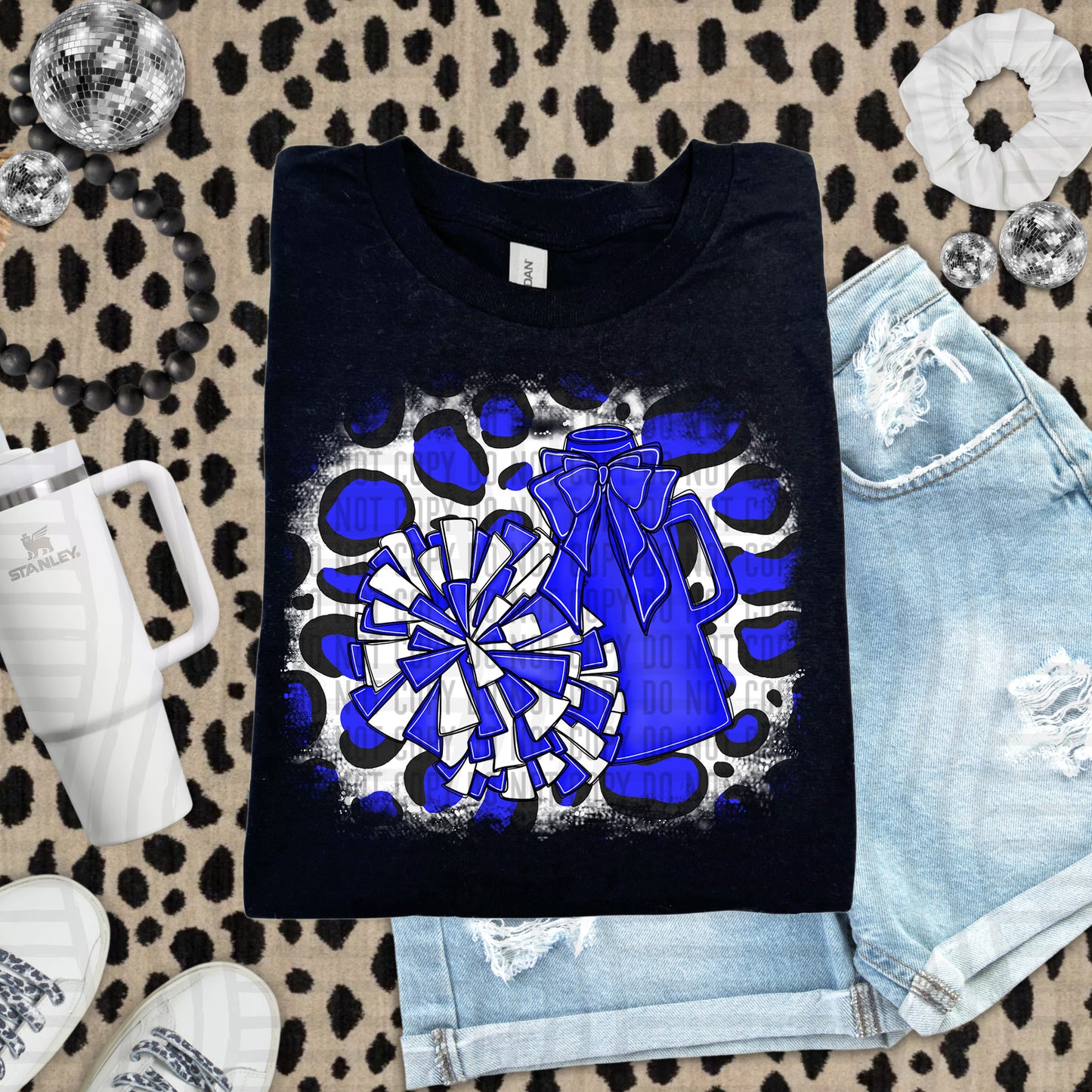 CHEER LEOPARD BACKGROUND TEE