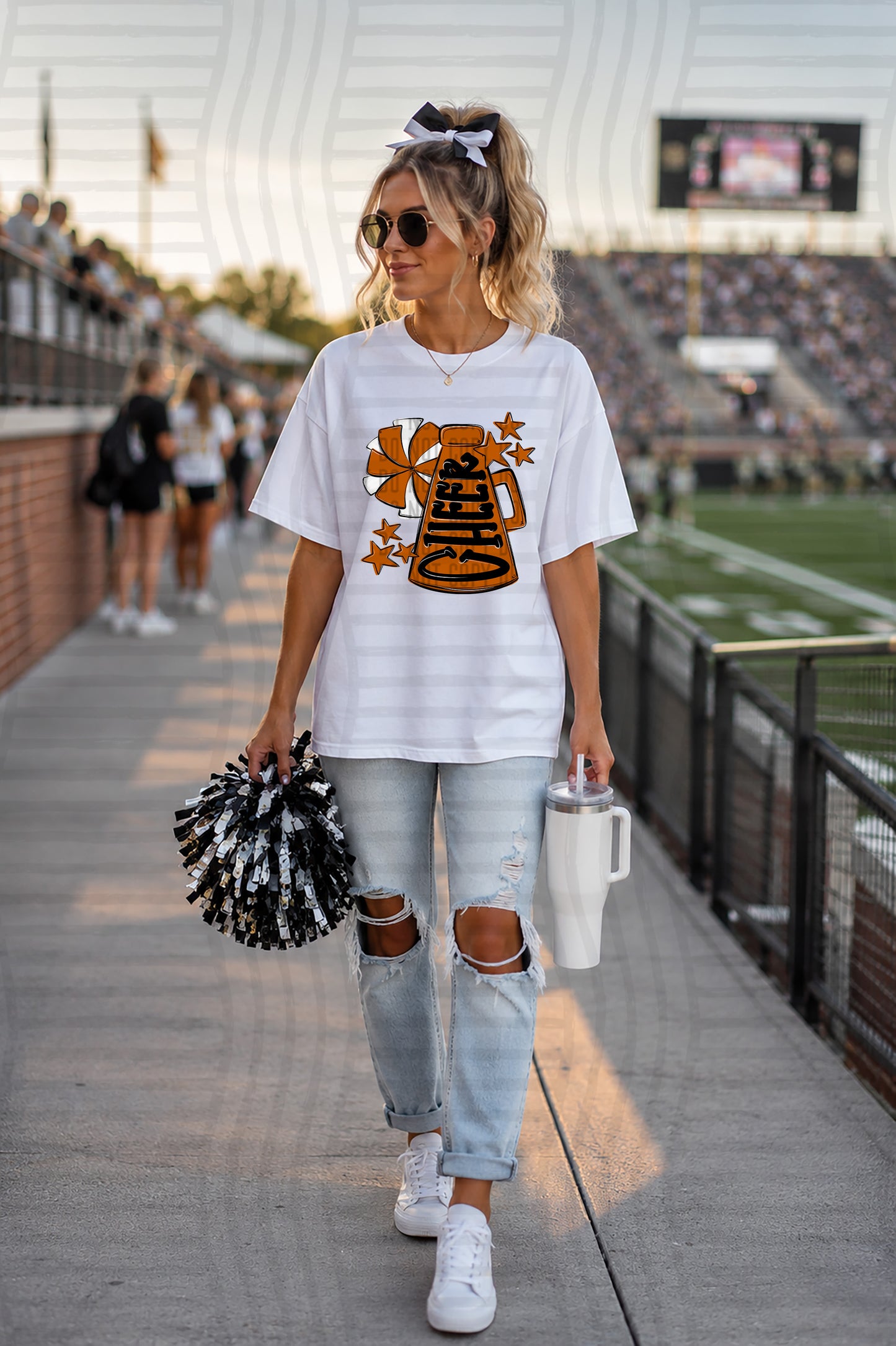 CHEER VERTICAL TEES- 25 COLORS