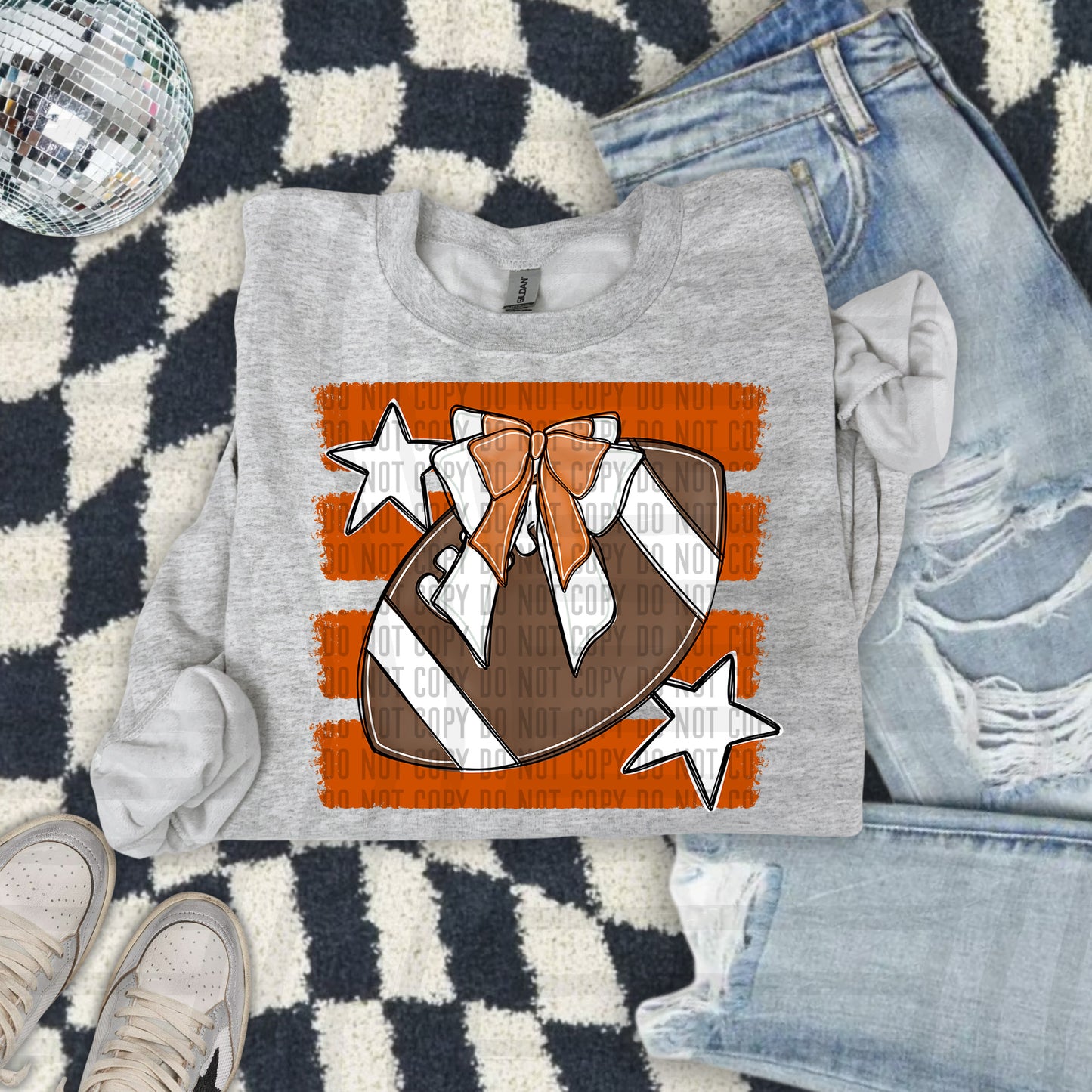 FOOTBALL BOW BOW TEES -25 COLORS