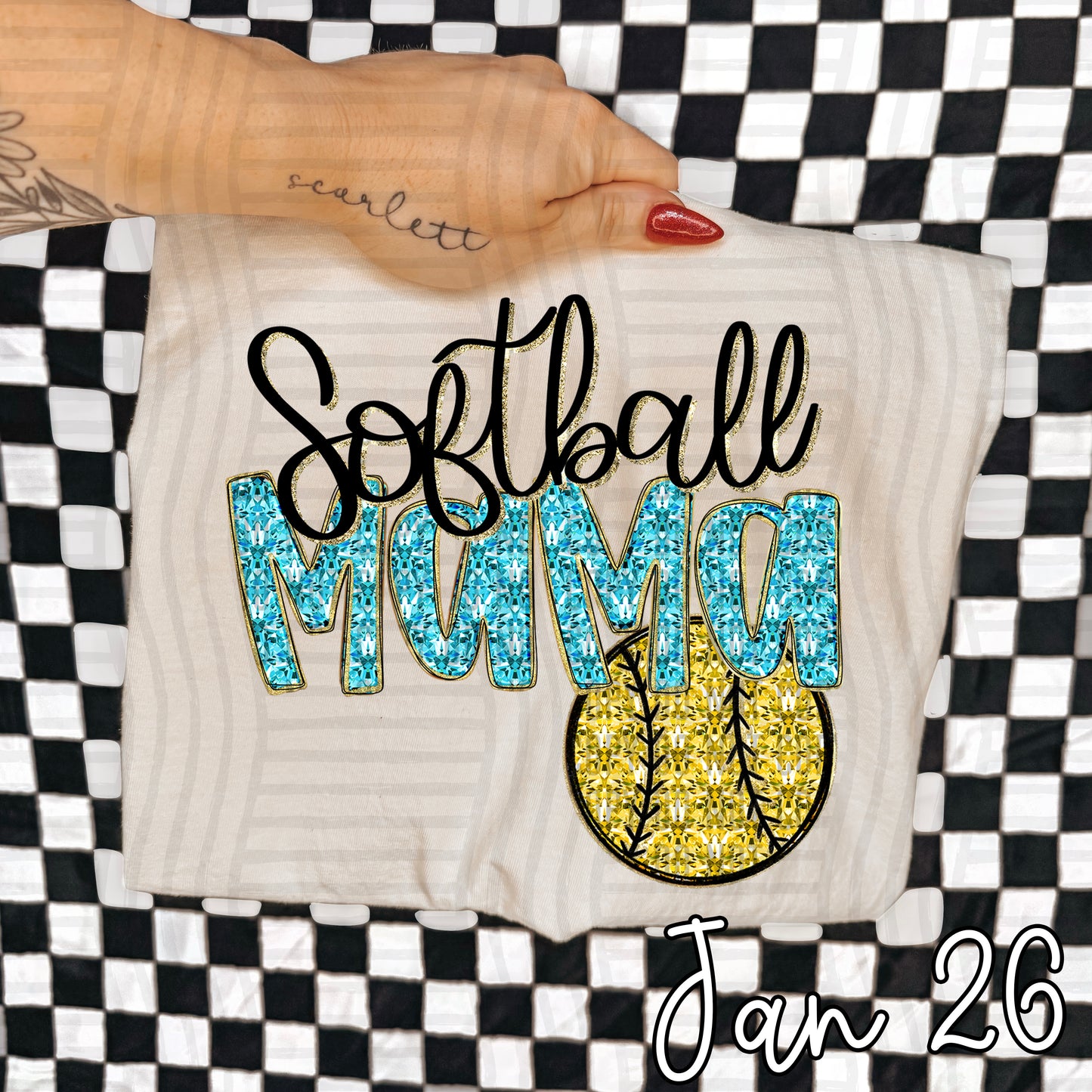SOFTBALL MAMA DIAMONDS TEE