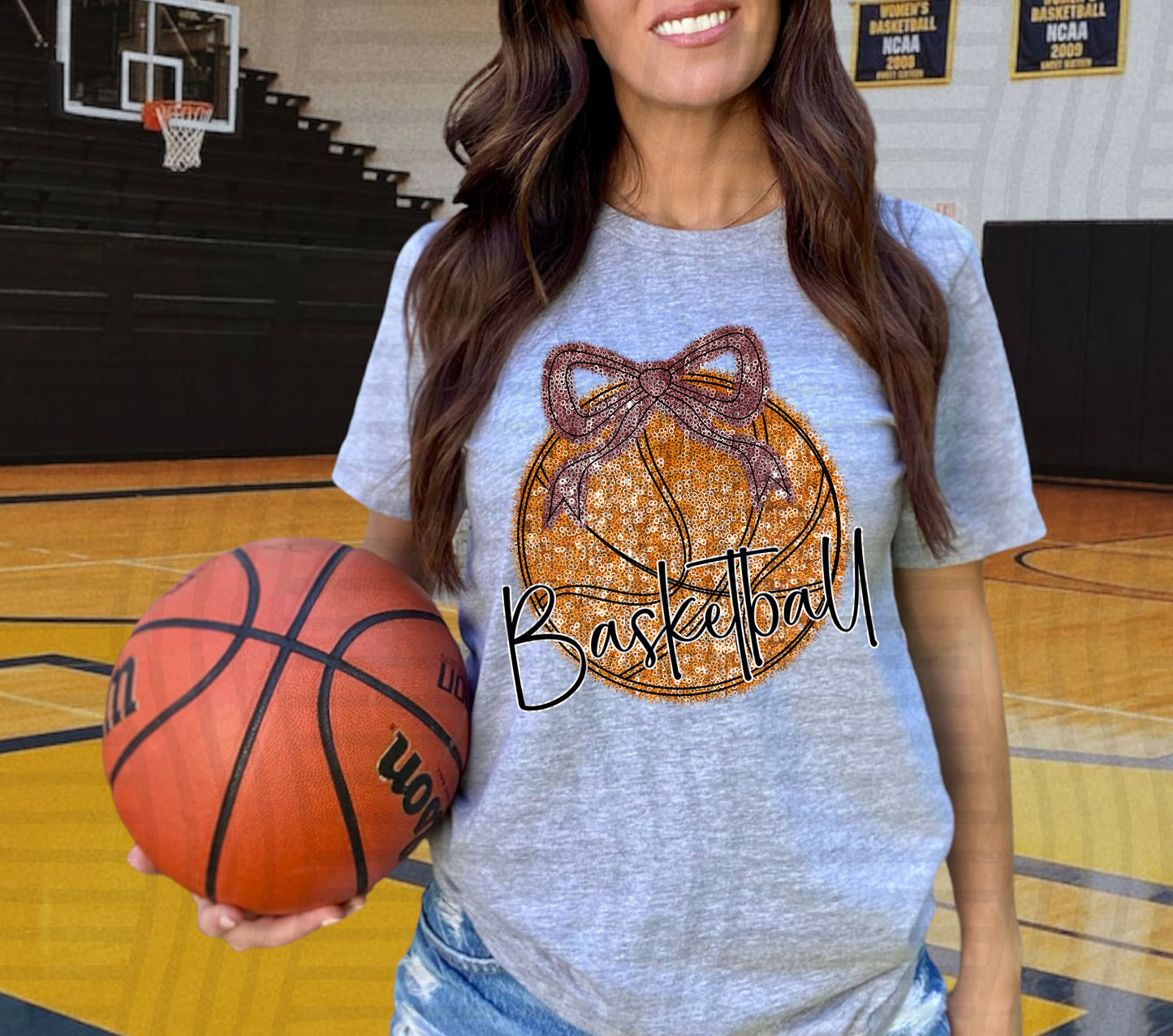 FAUX SEQUIN BASKETBALL TEE
